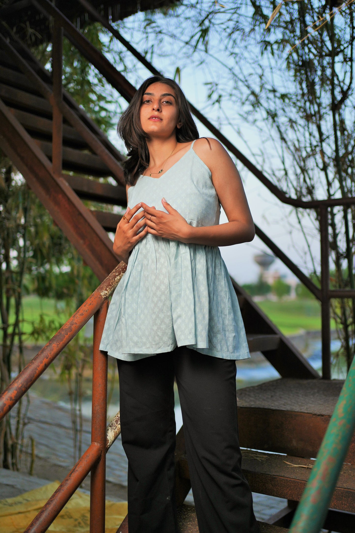 Ice Blue Tunic Top