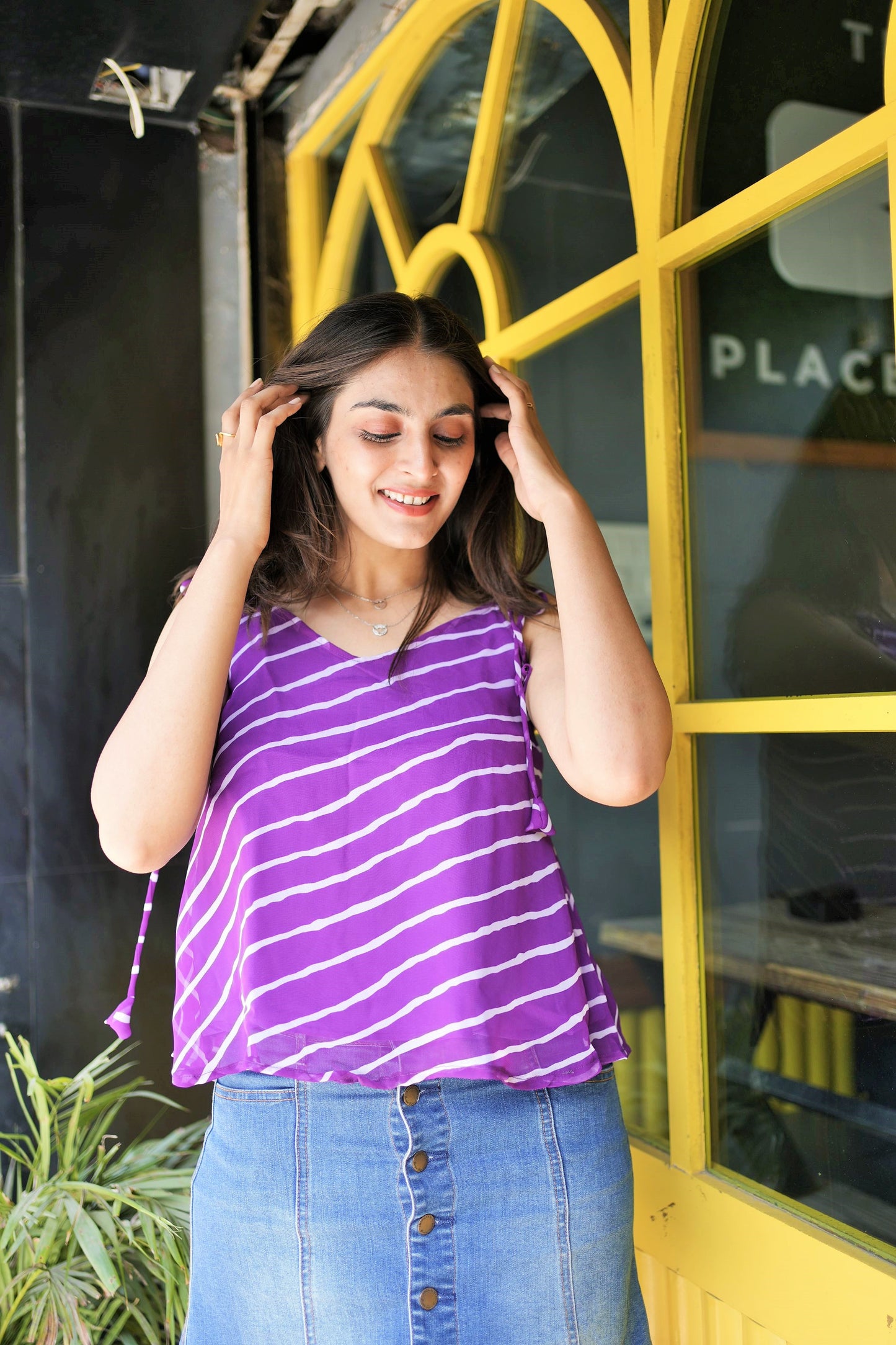 Purple Leheriya Tunic