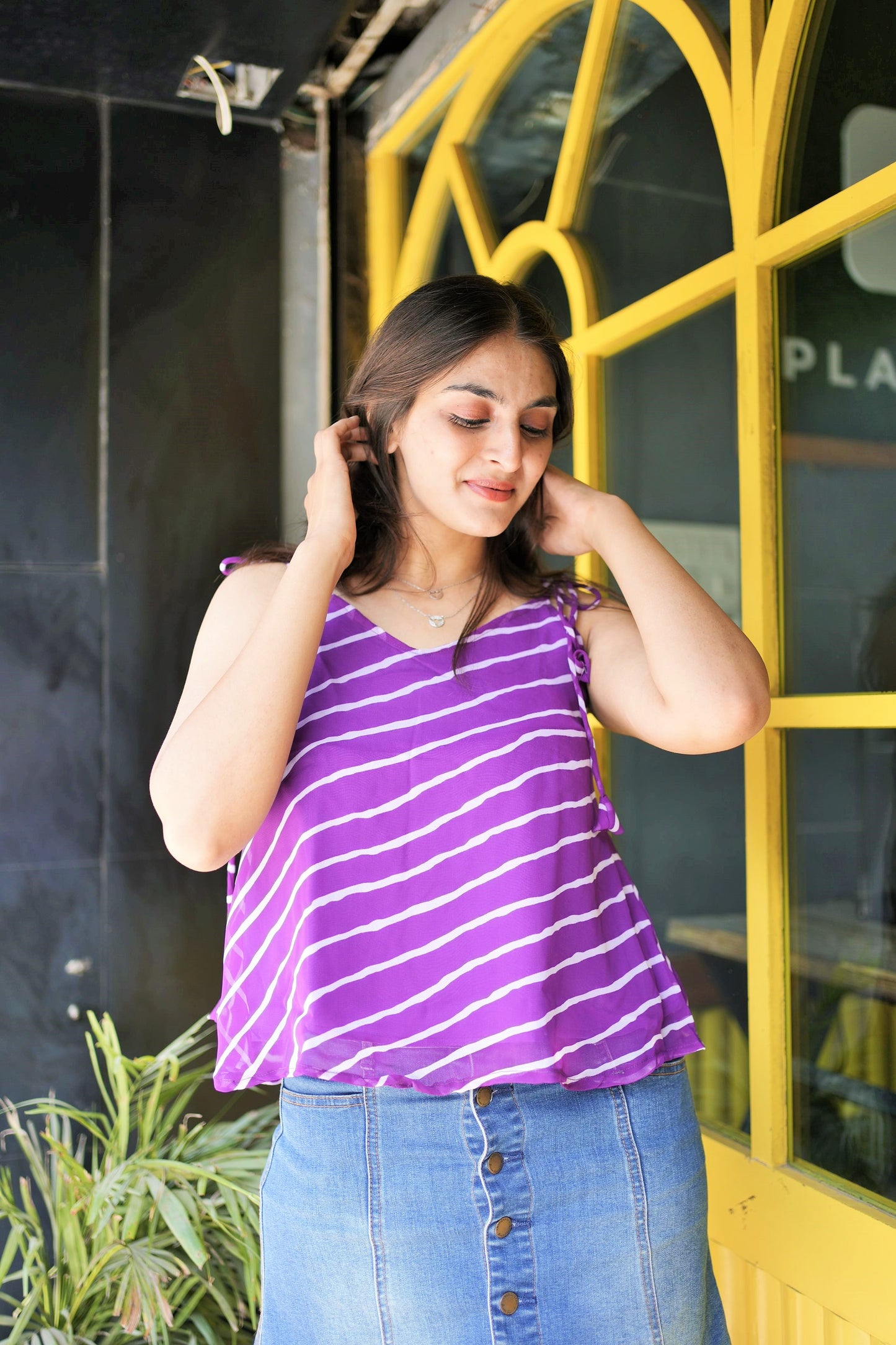 Purple Leheriya Tunic