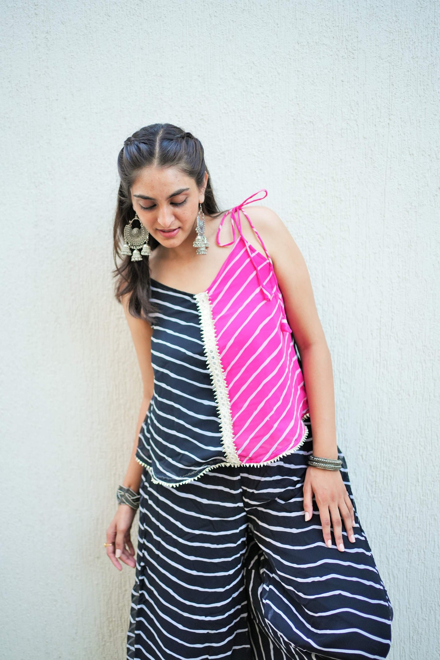 Gulabi Leheriya Co ord Set