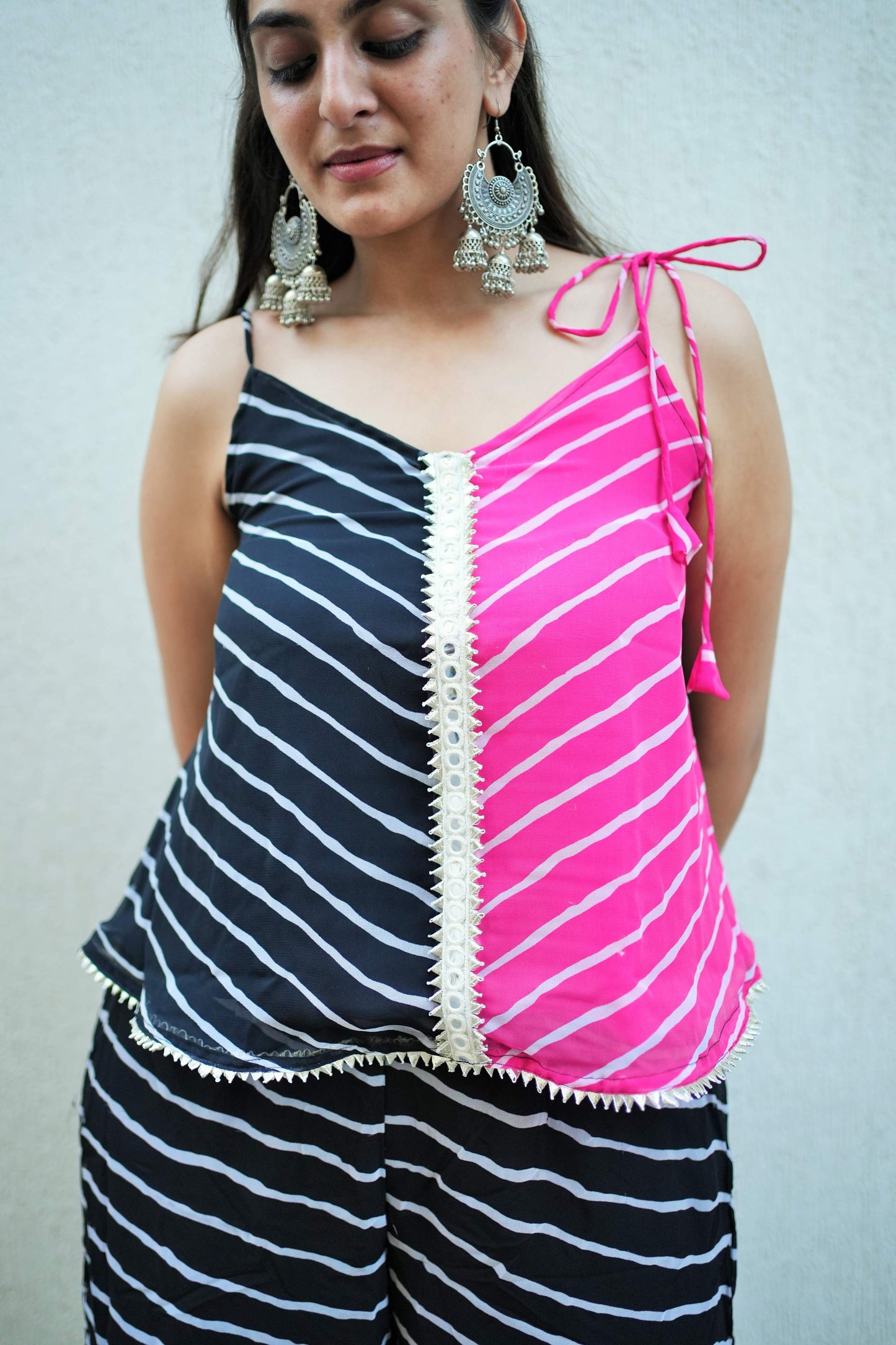 Gulabi Leheriya Co ord Set