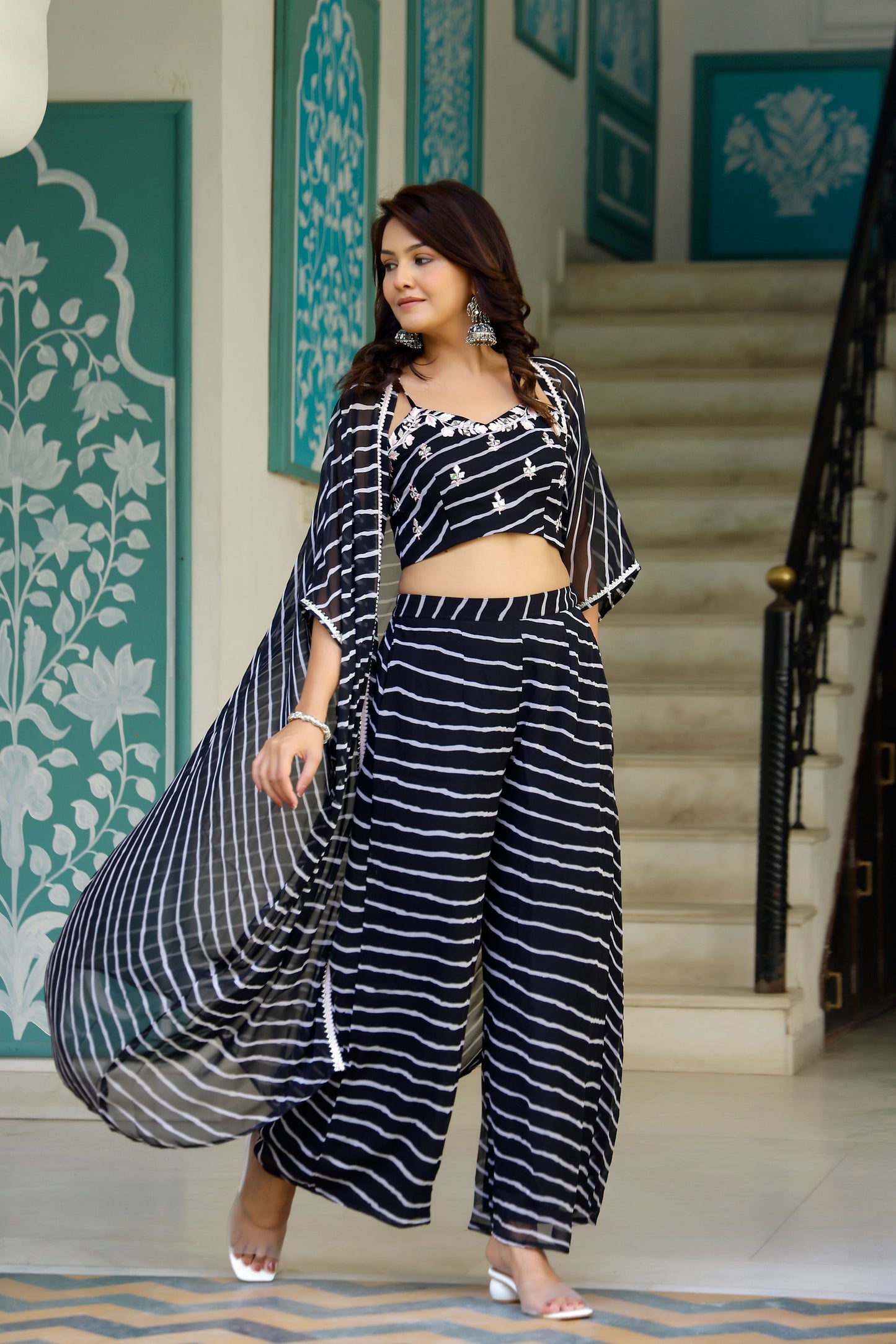 Black Leheriya Co Ord Set
