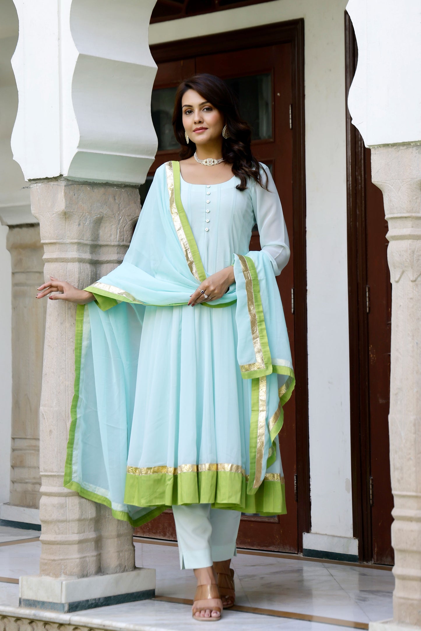 Baby Blue Georgette Suit Set