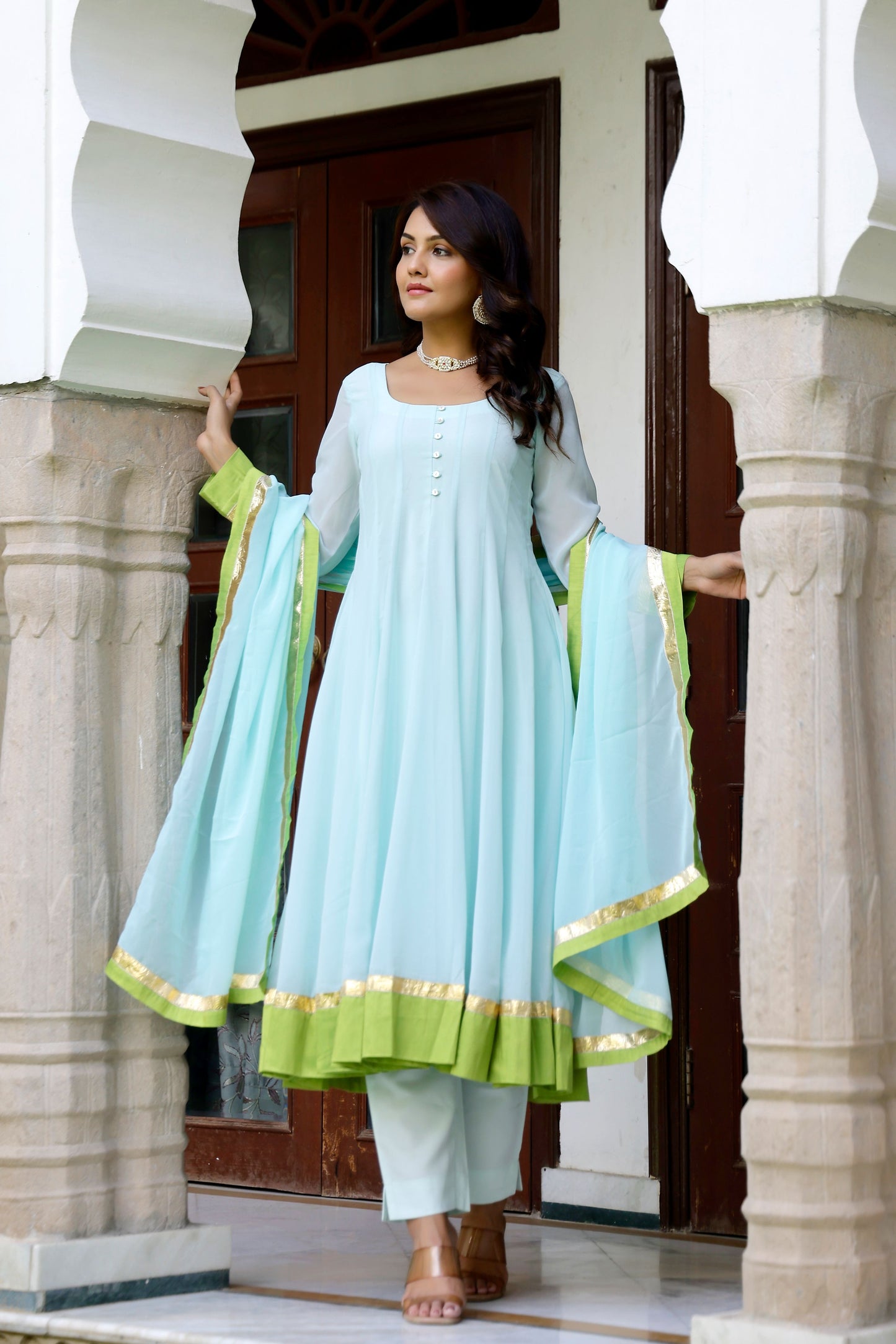 Baby Blue Georgette Suit Set