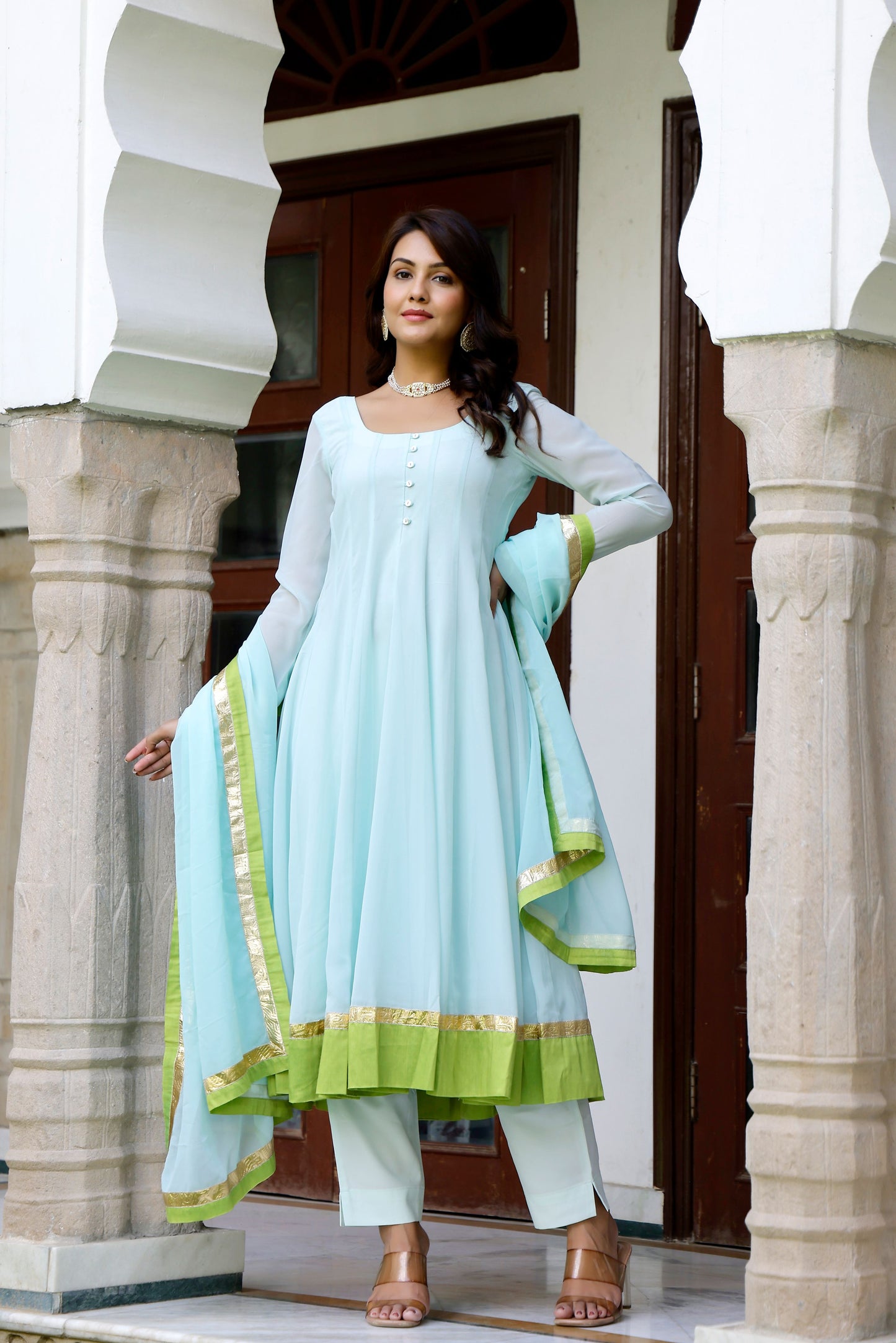 Baby Blue Georgette Suit Set