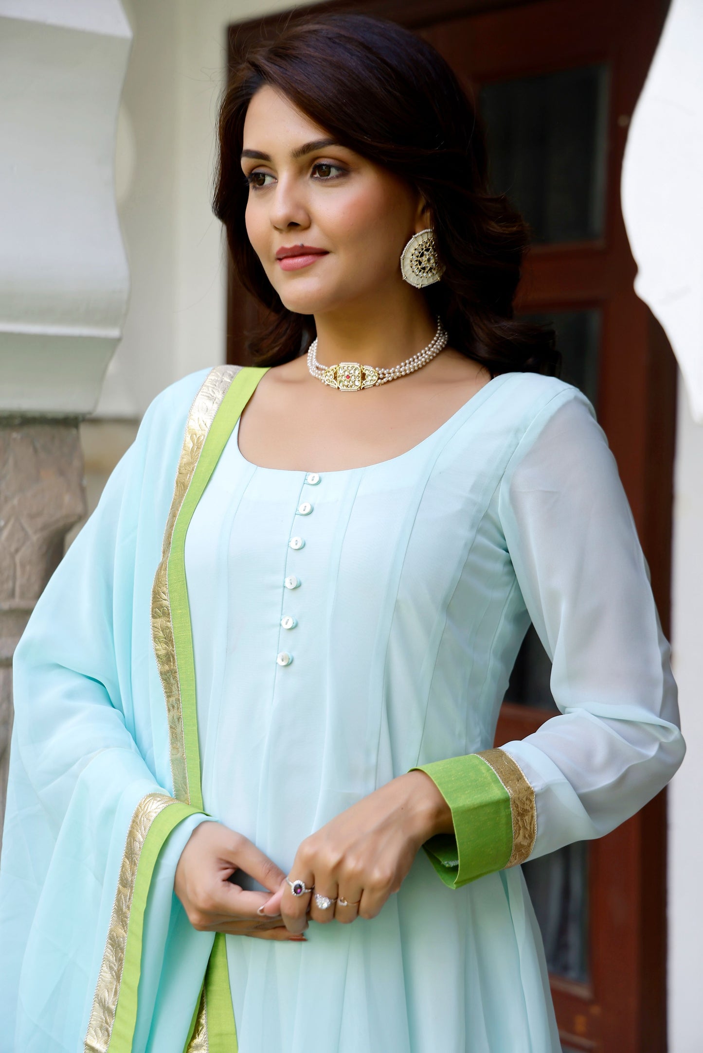 Baby Blue Georgette Suit Set