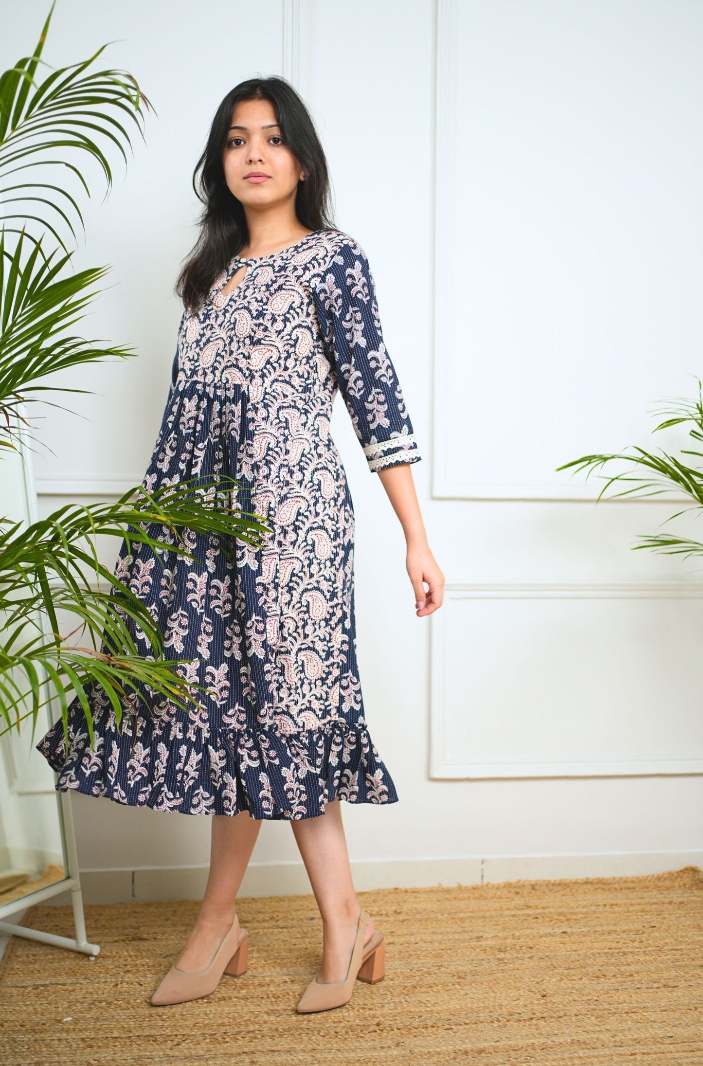 Navy Blue Midi Dress