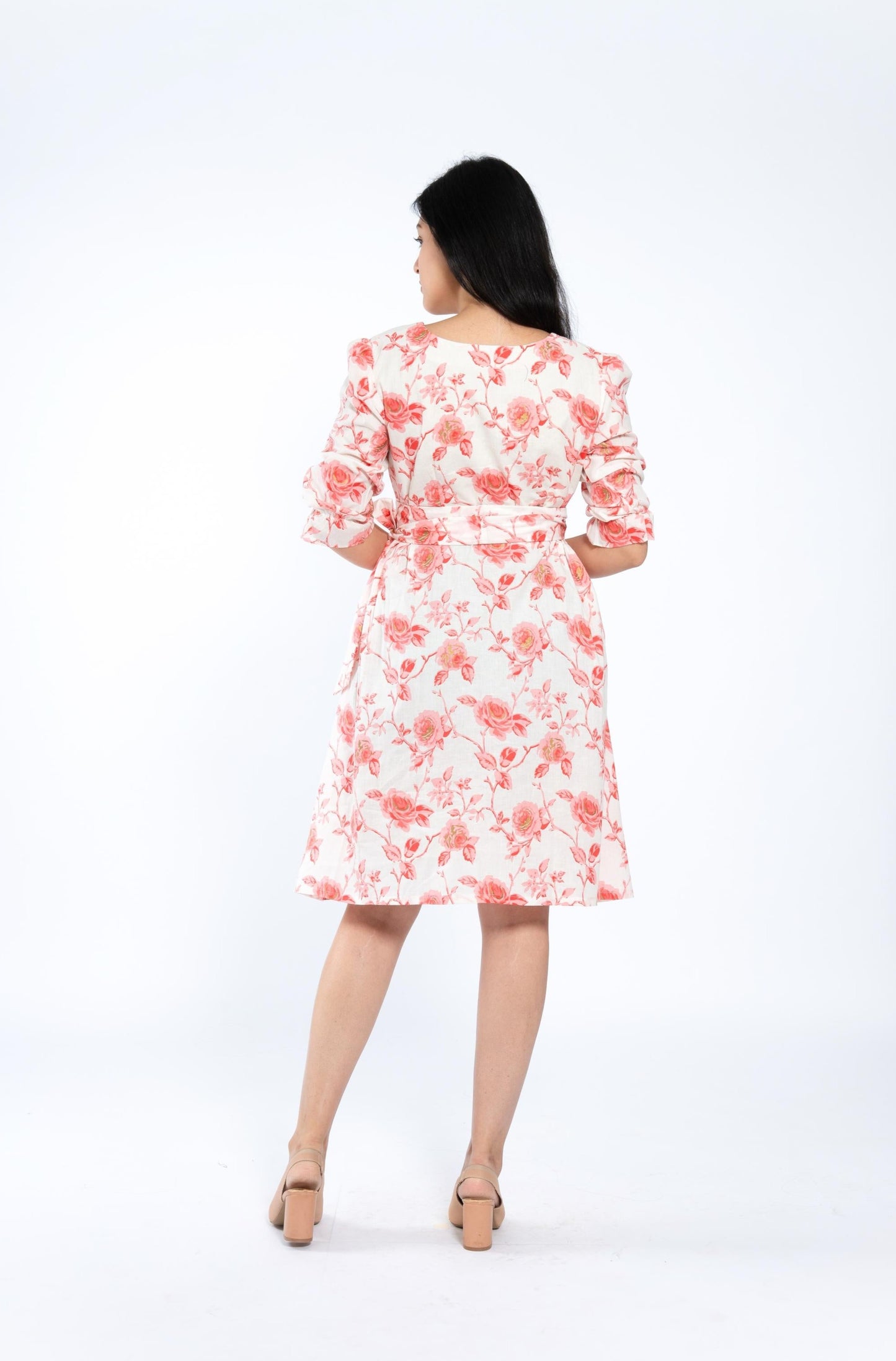 White Pink Floral Dress