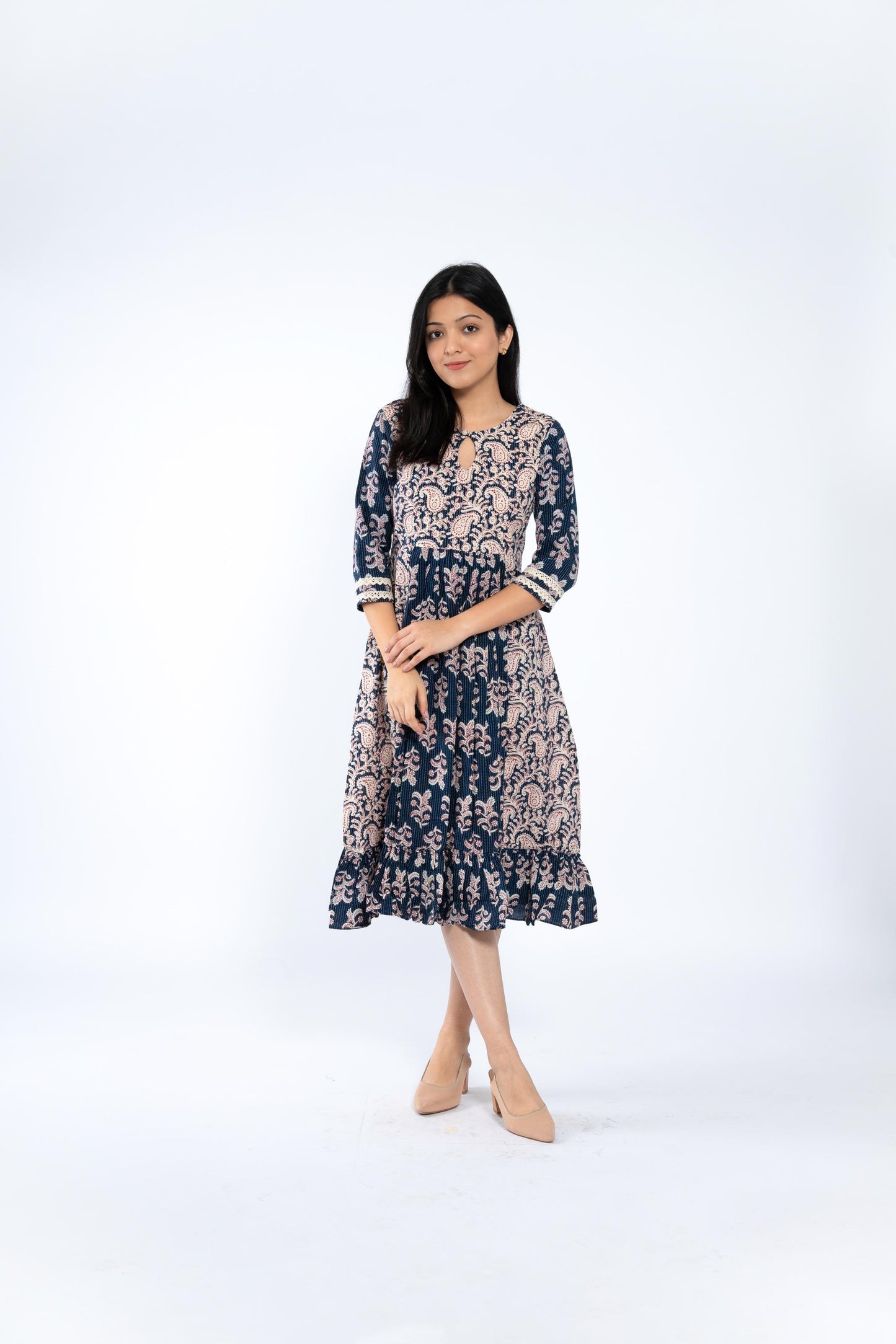Navy Blue Midi Dress