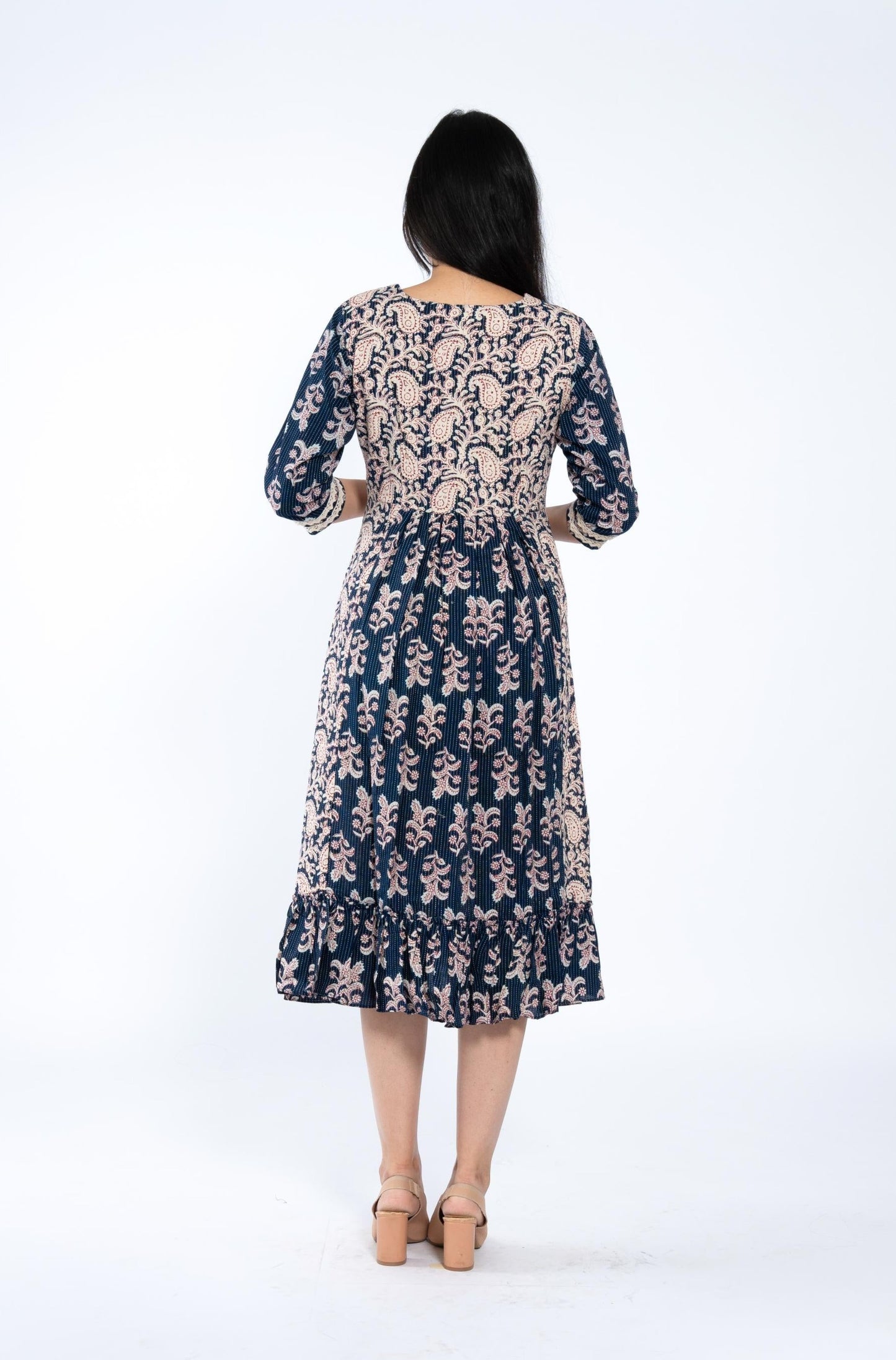 Navy Blue Midi Dress