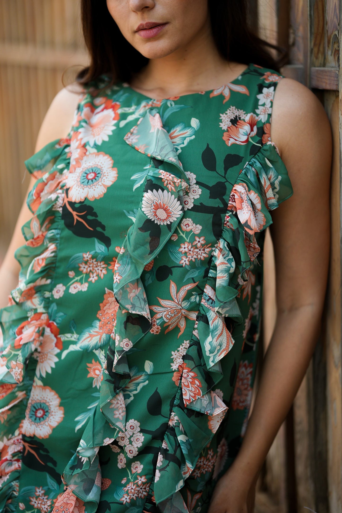 Green Lily Short Dress