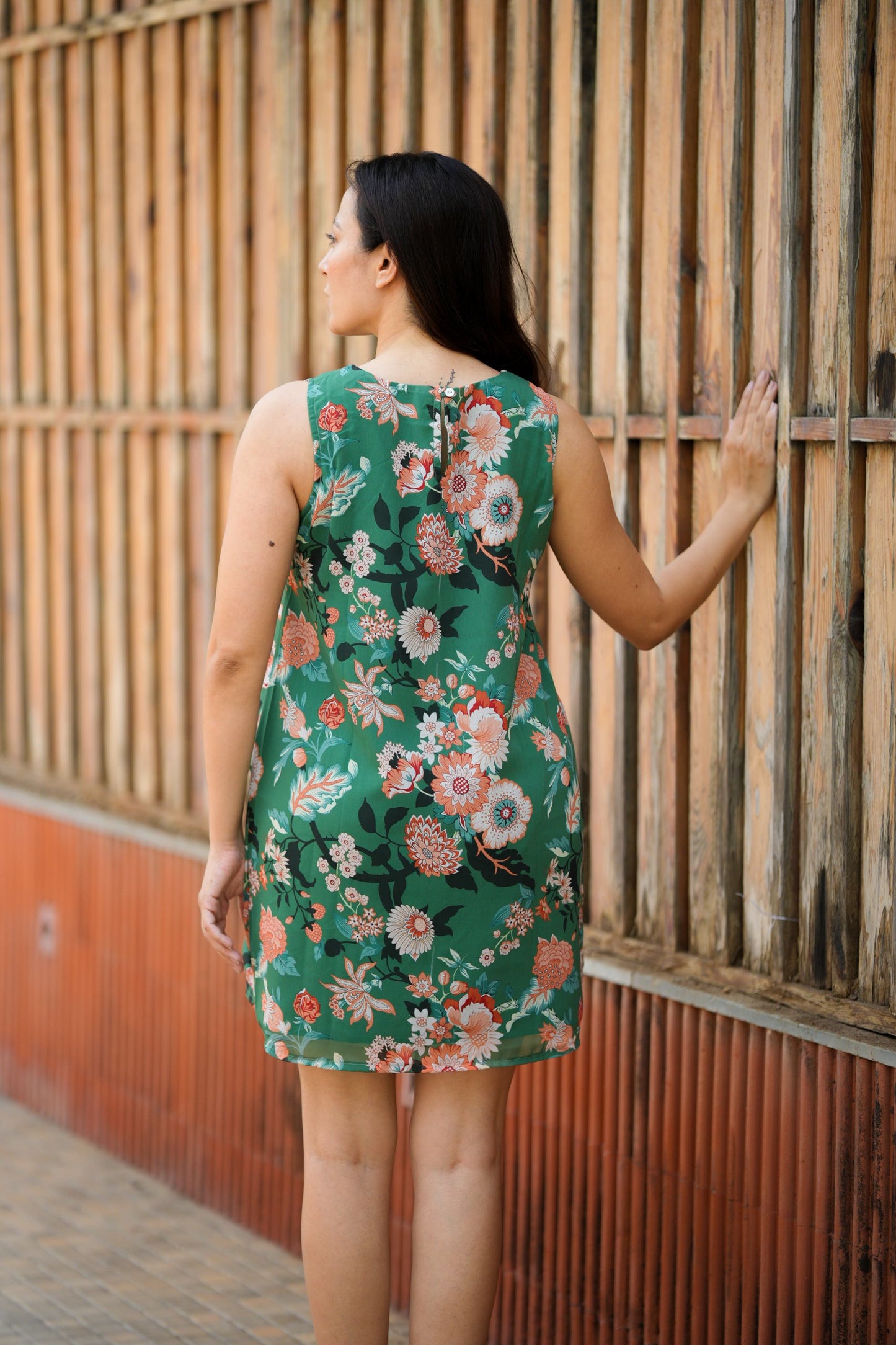 Green Lily Short Dress