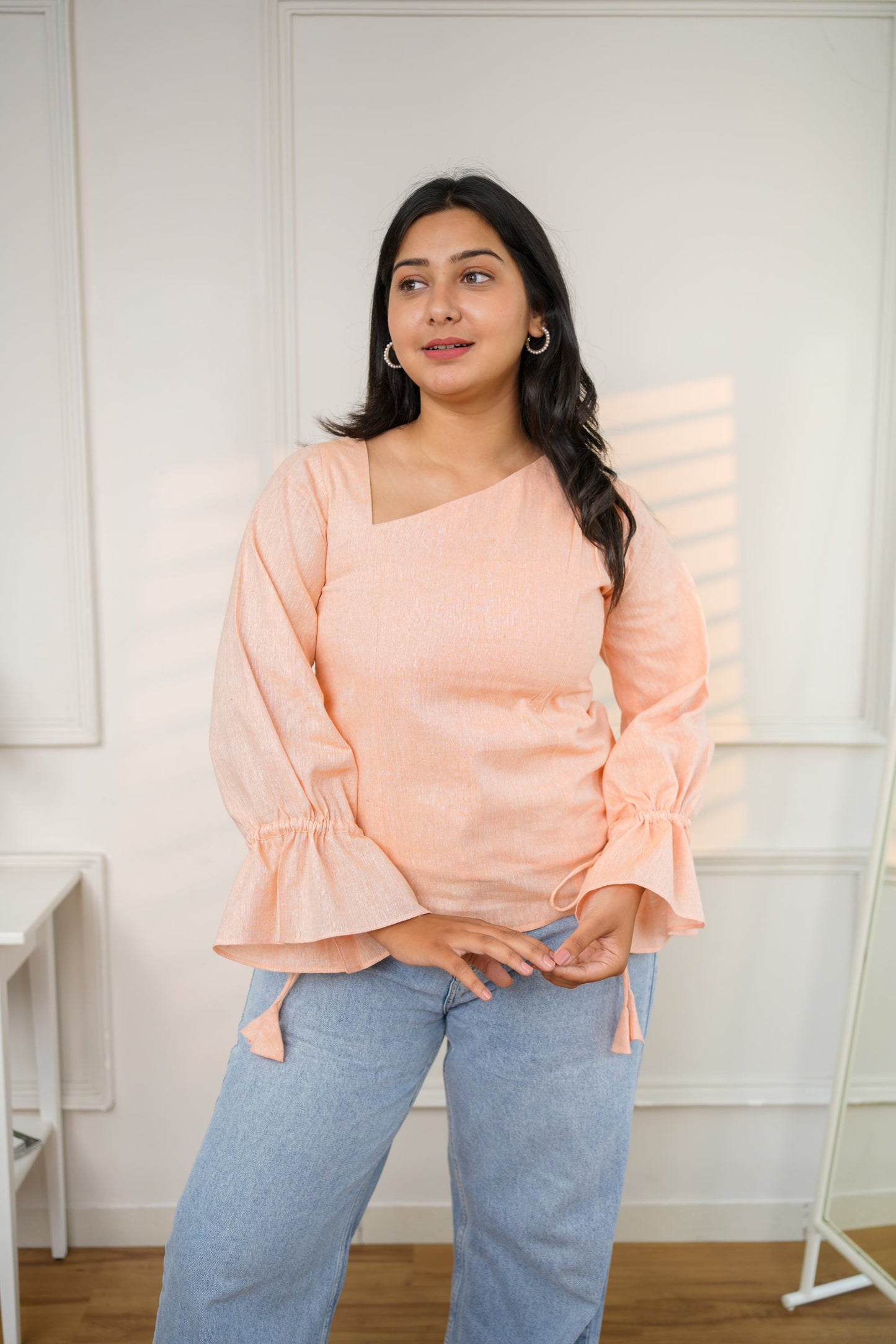 Stunning Peach Cotton Top