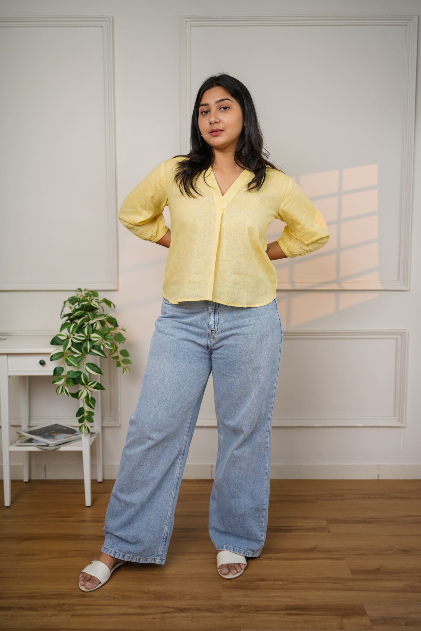 Classic Lemon Yellow Cotton Top