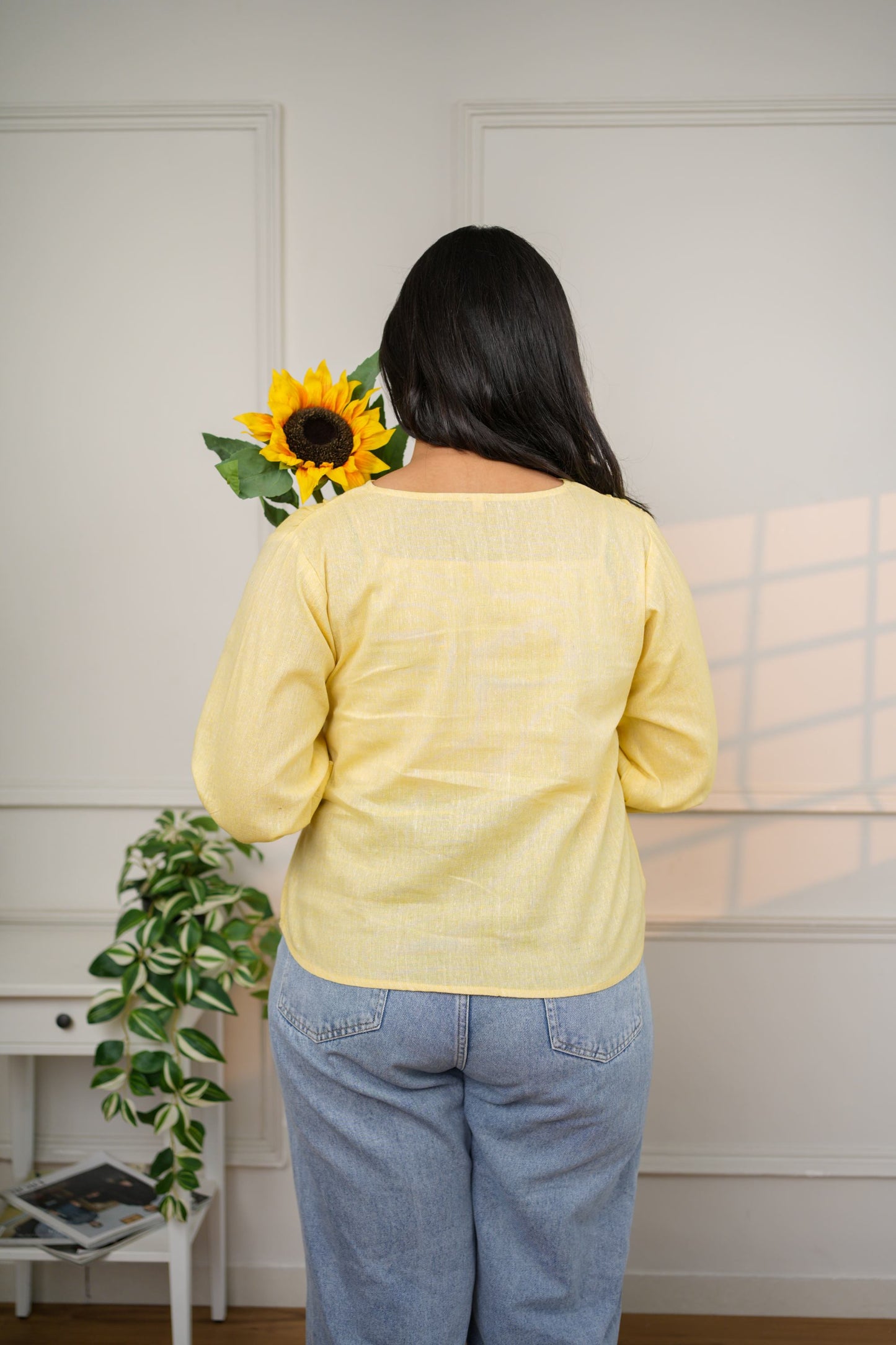 Classic Lemon Yellow Cotton Top