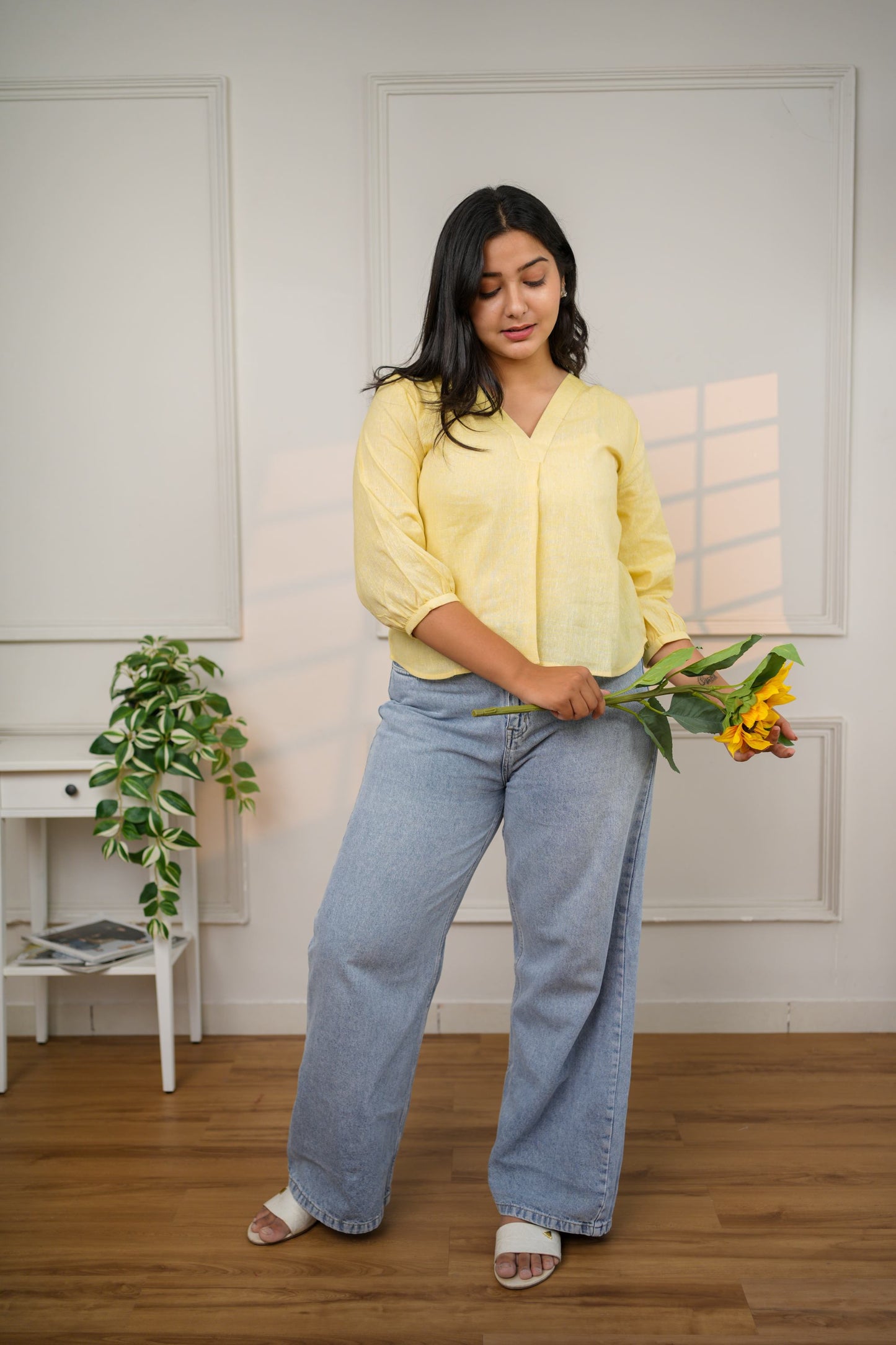 Classic Lemon Yellow Cotton Top