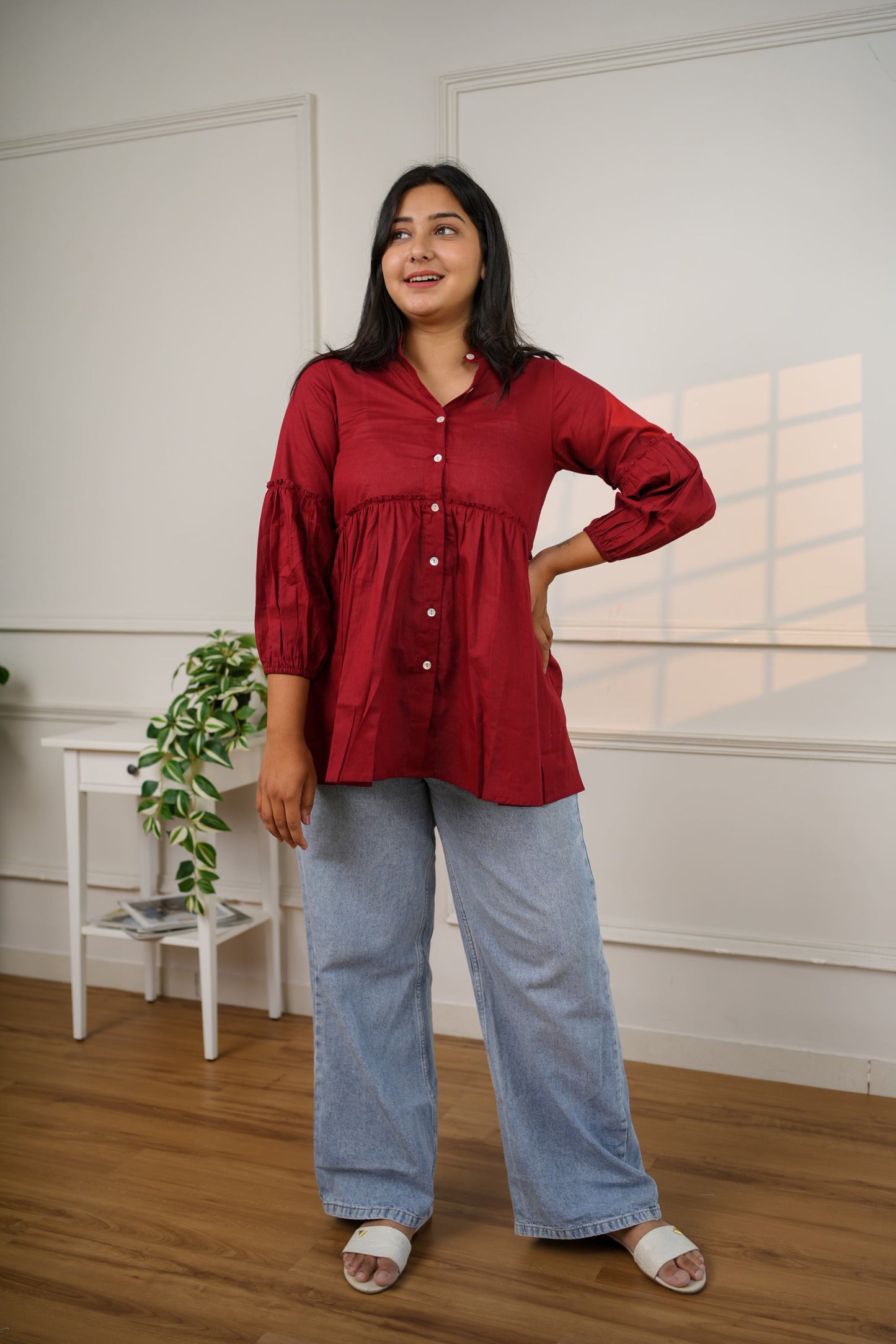 Maroon Classic Top