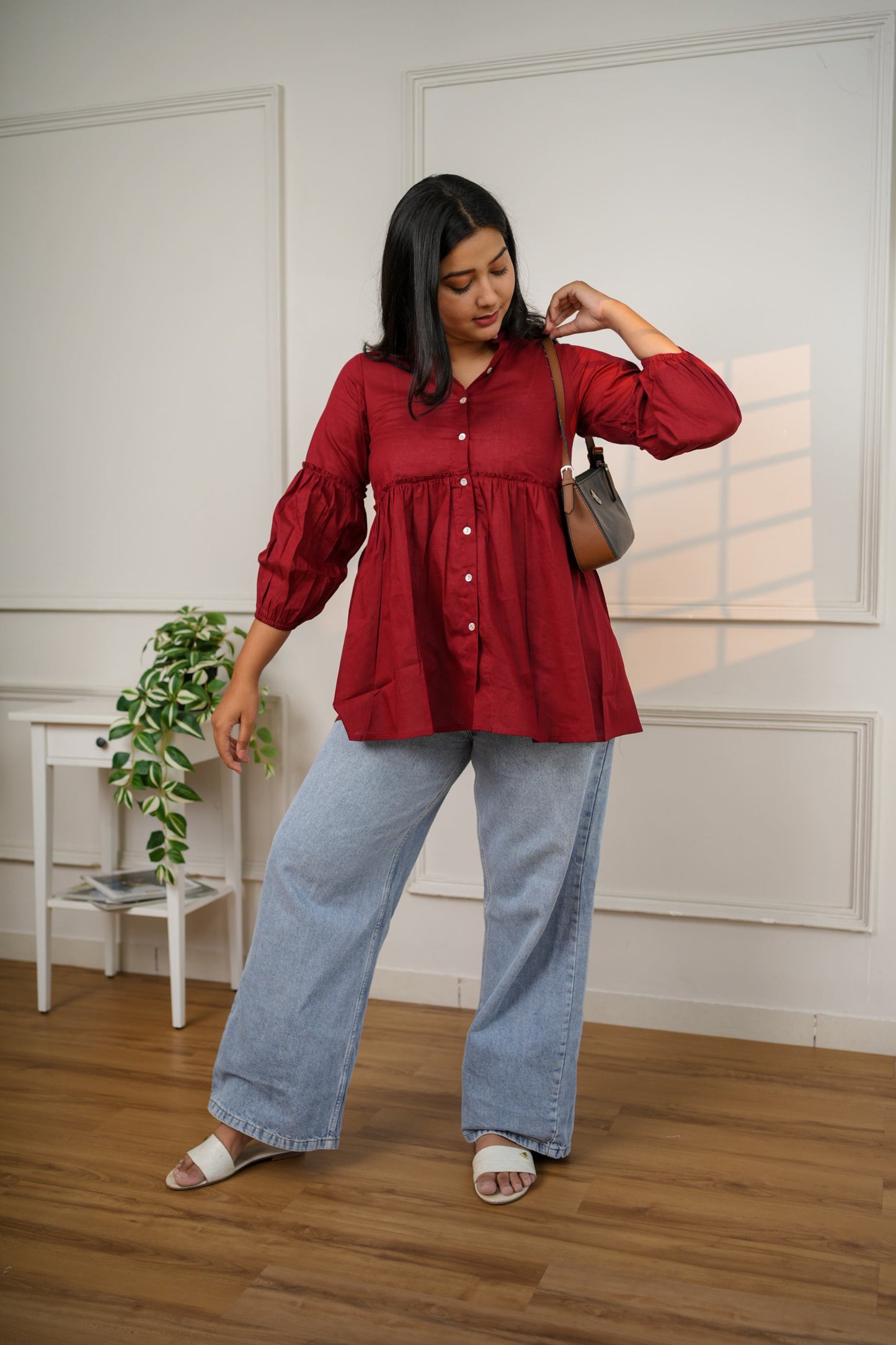 Maroon Classic Top