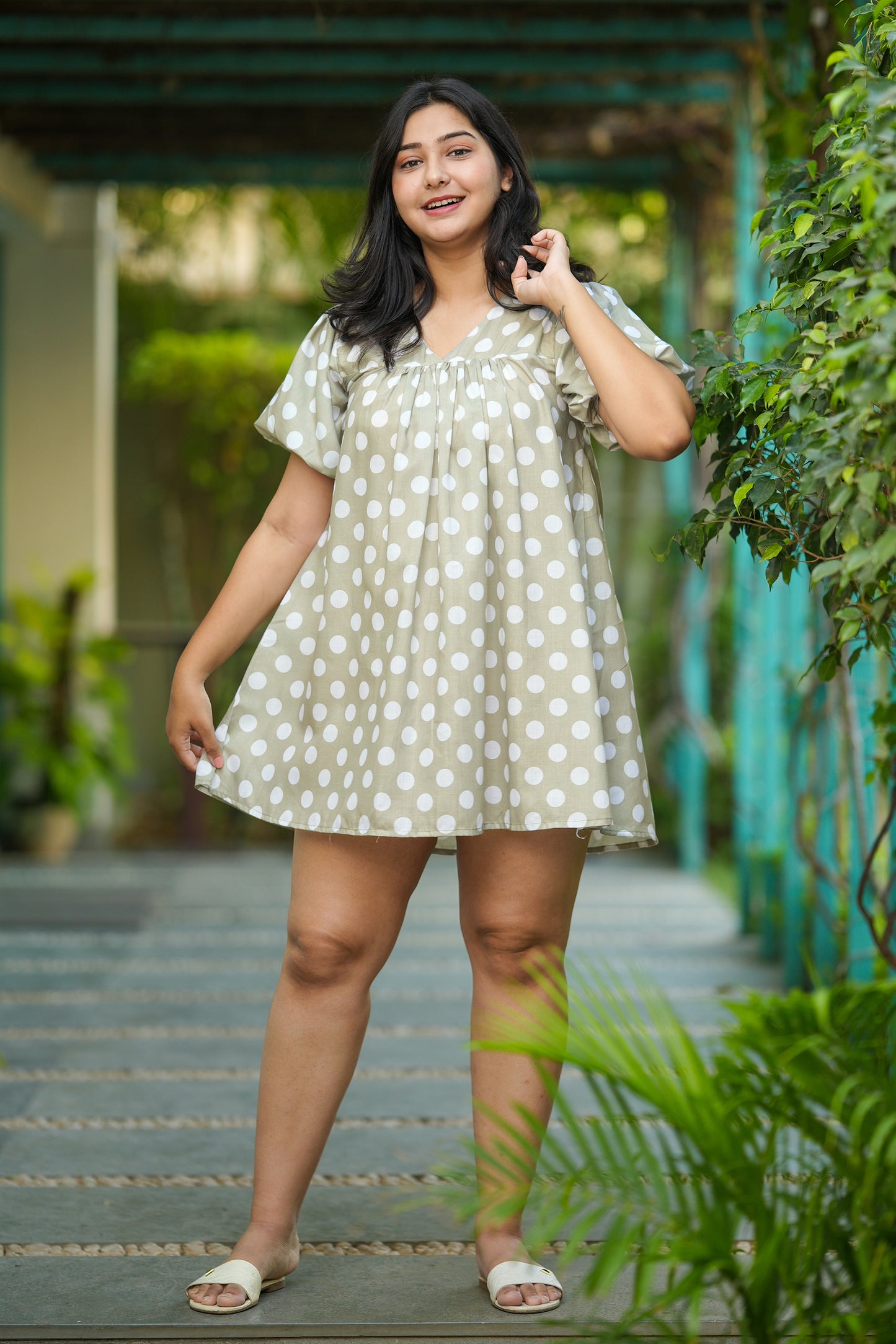 Pastel Green Polka Dress