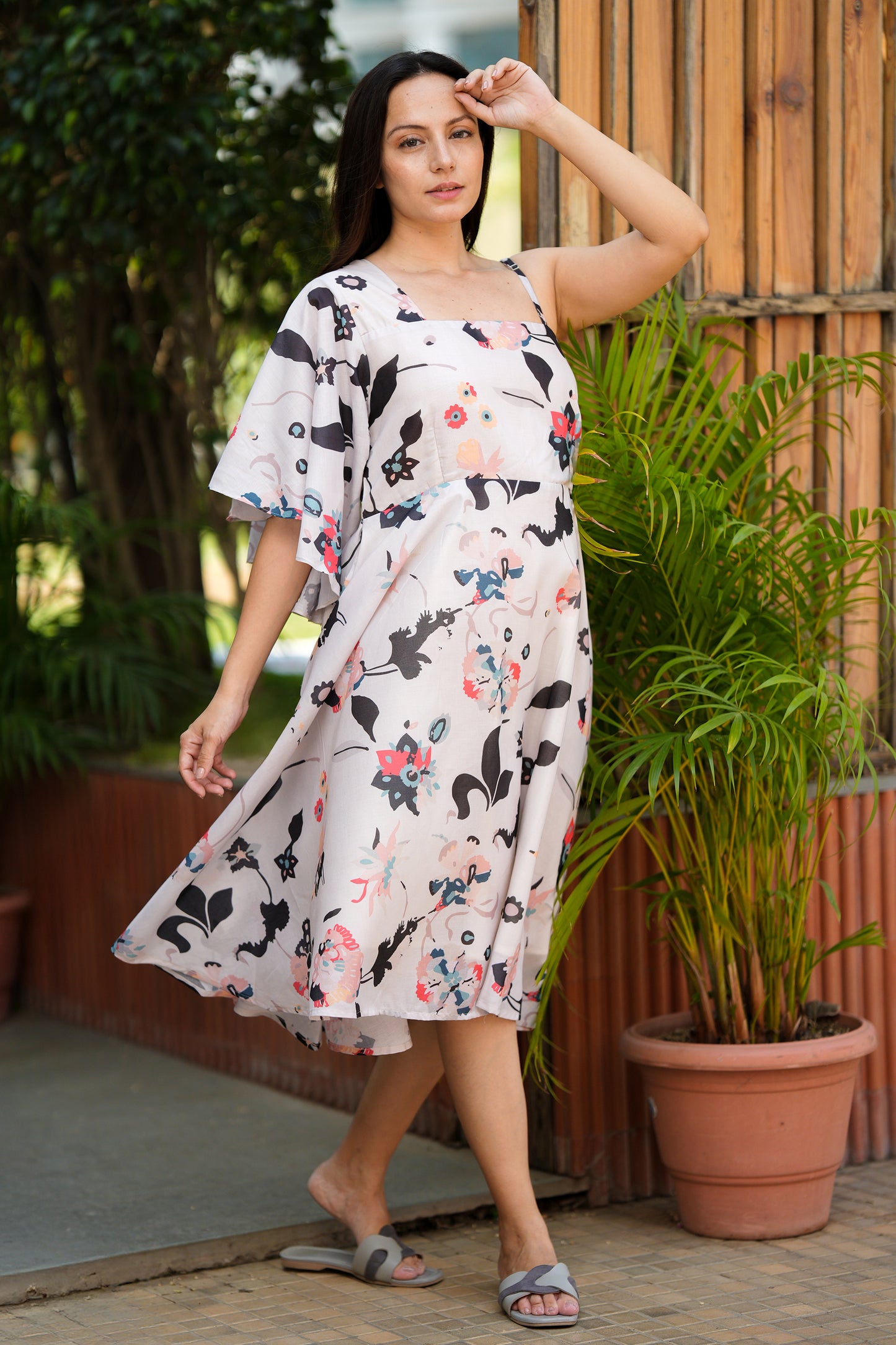 Swara One Shoulder Floral Dress