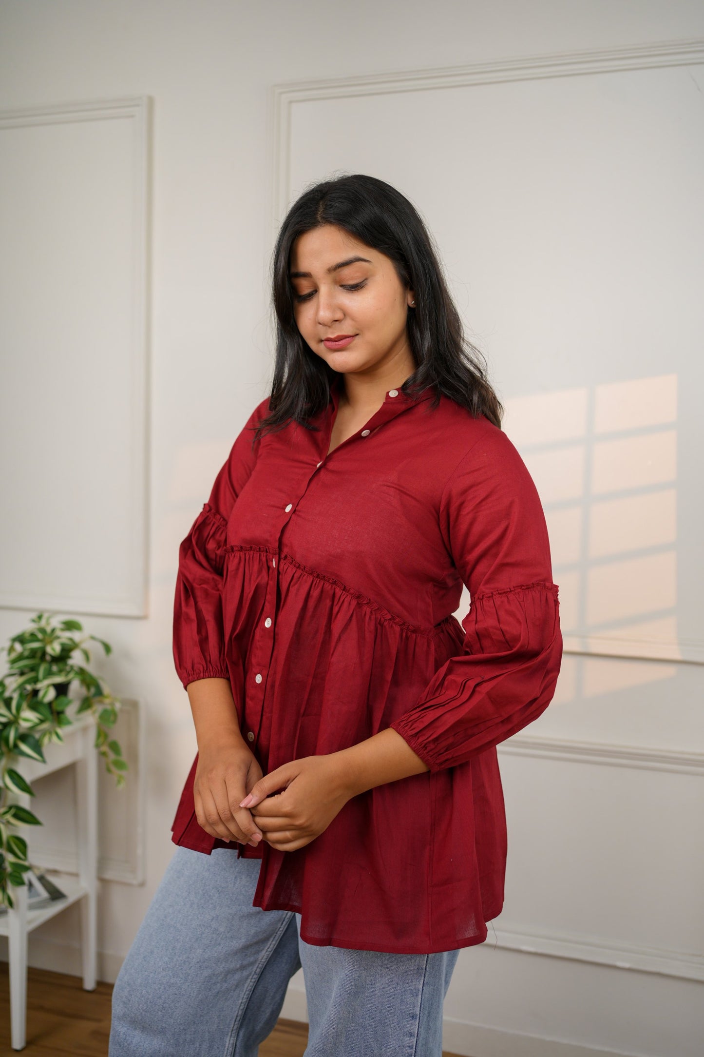 Maroon Classic Top