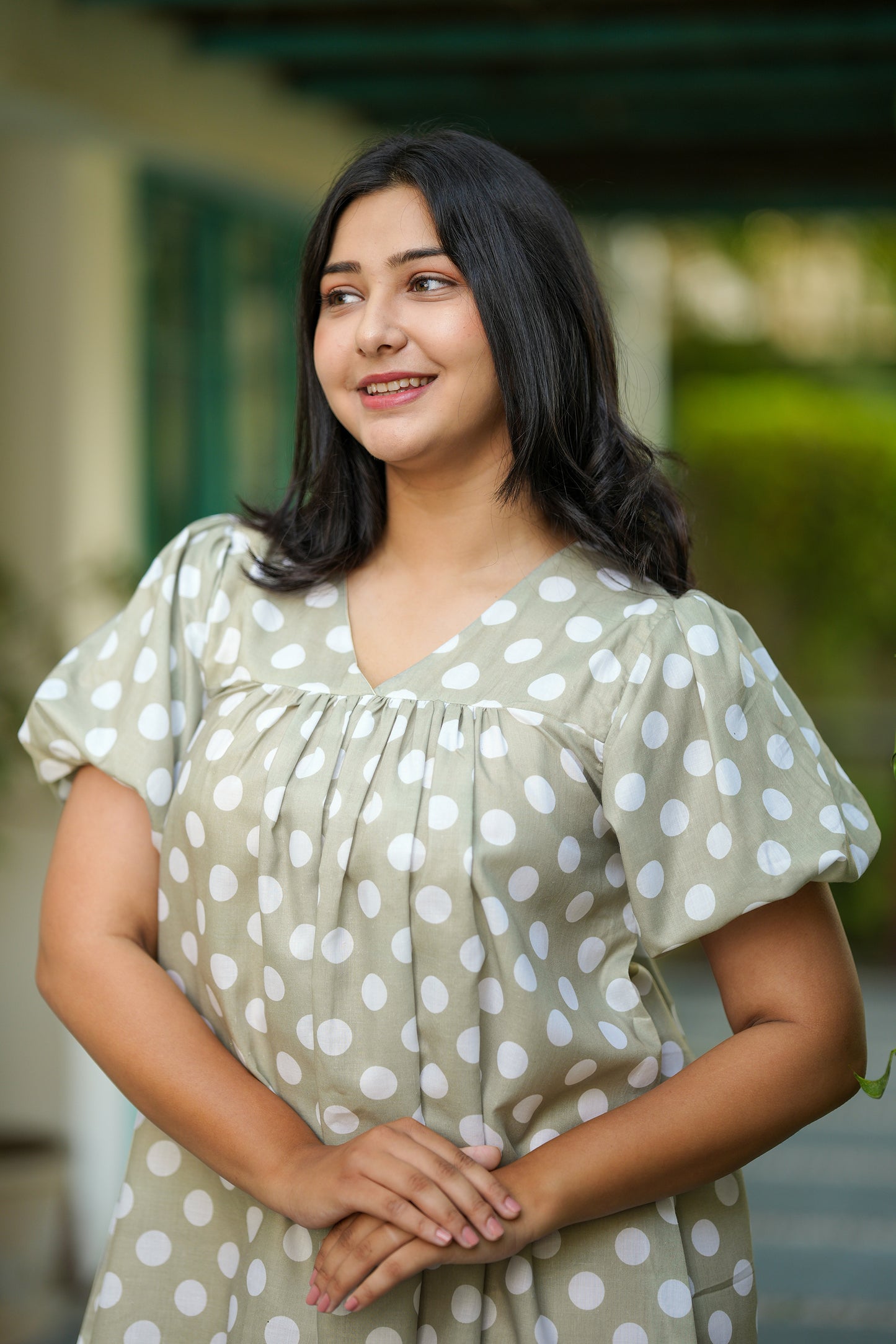 Pastel Green Polka Dress