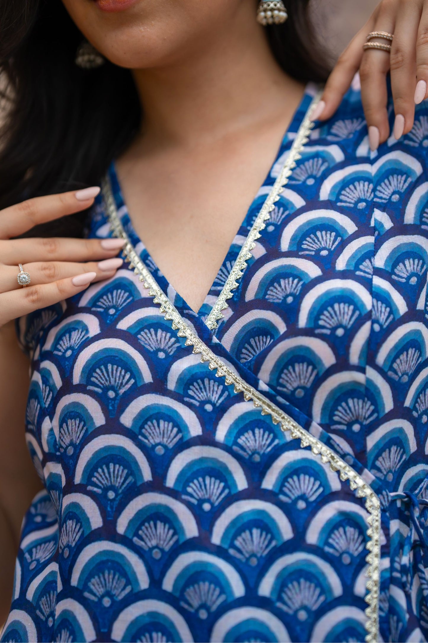 Indigo Shell Angarakha Kurta Set