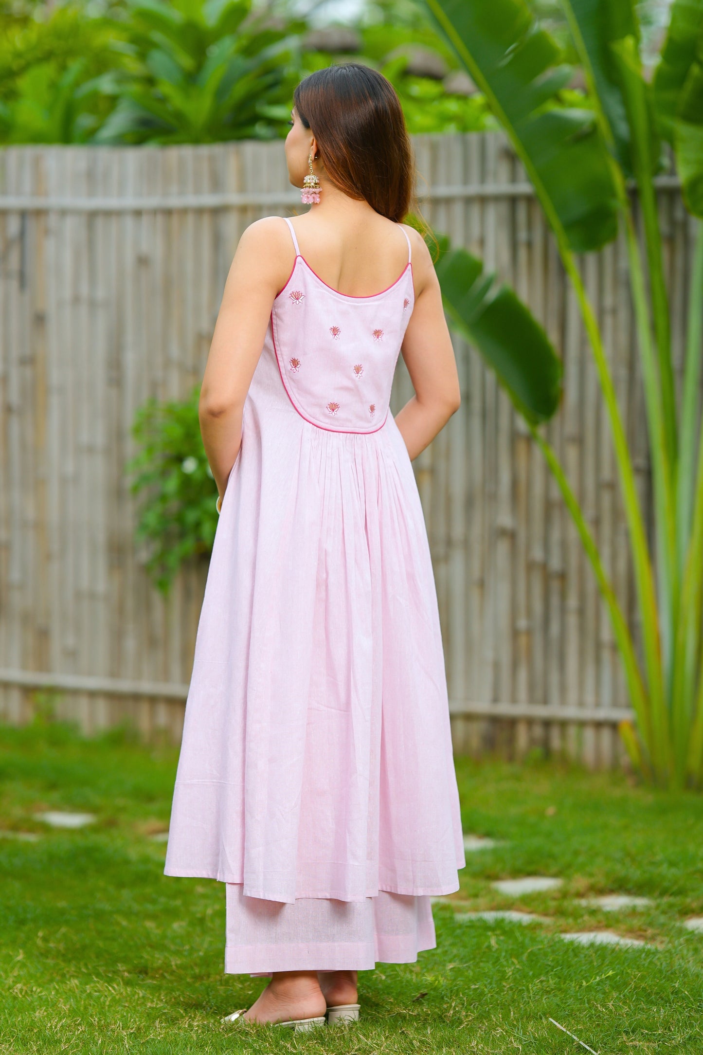 Pink Lotus Cotton Suit Set