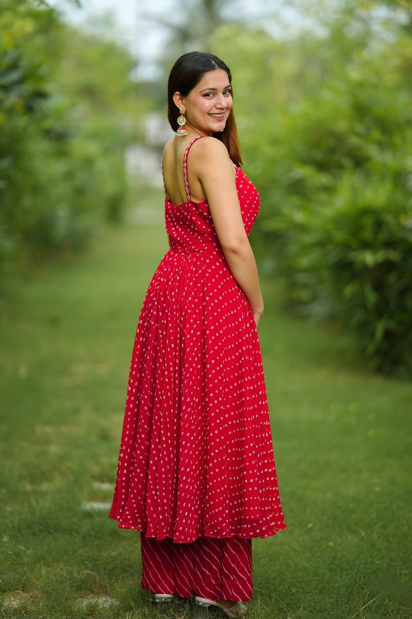 Red Leheriya Coord Set