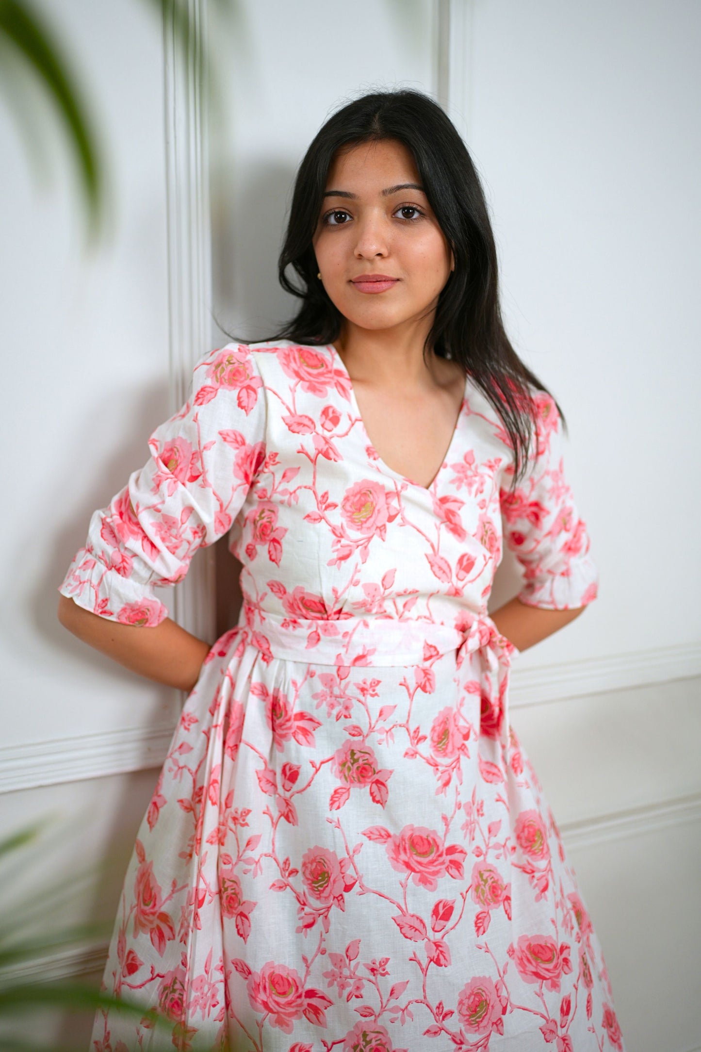 White Pink Floral Dress