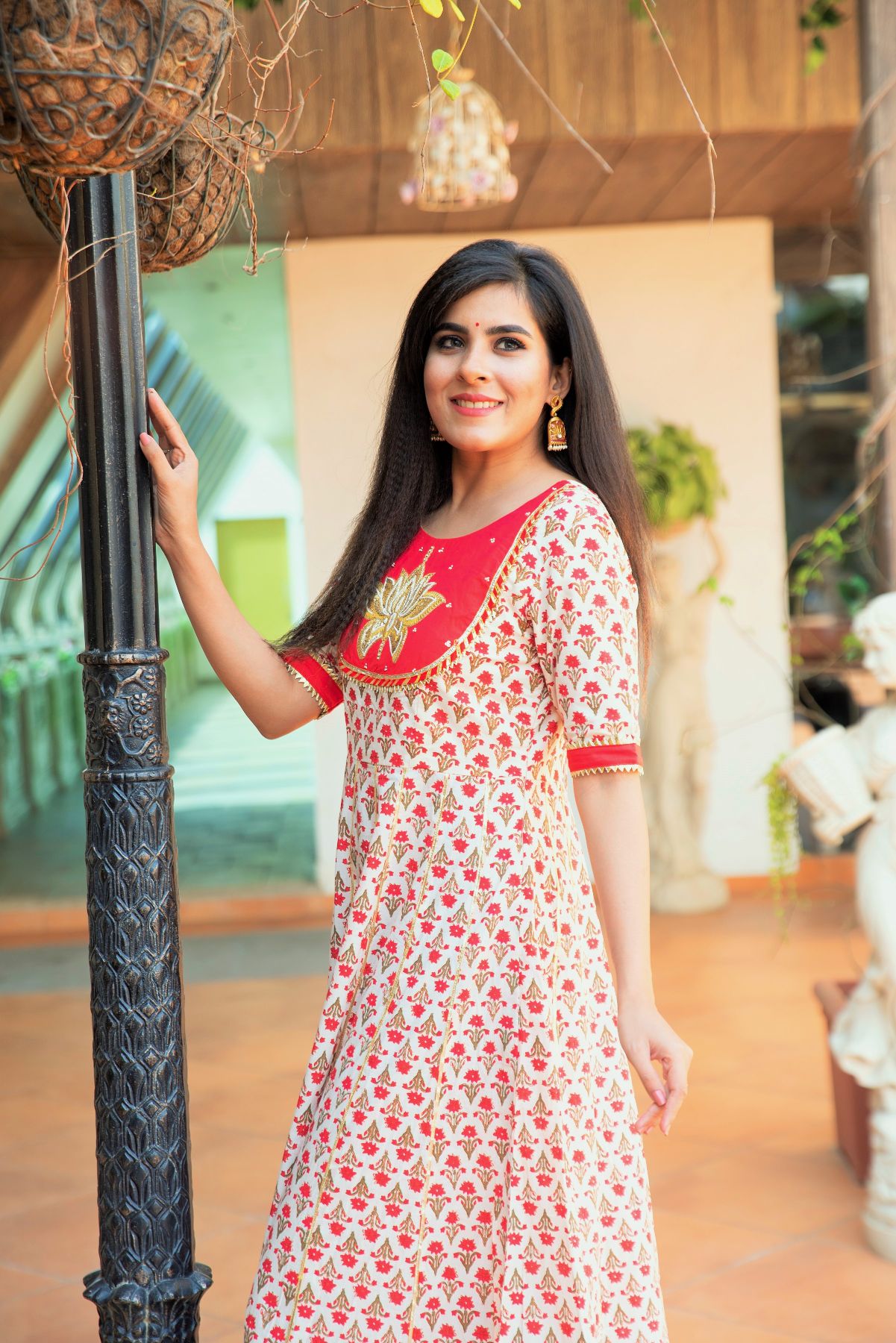 Red Lotus Anarkali