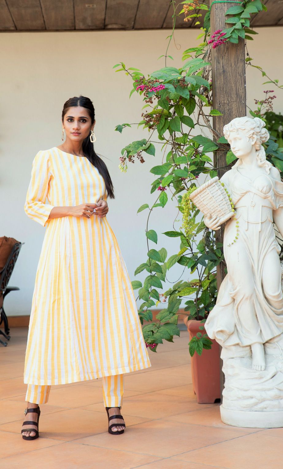 Fusion Stripe Kurta Set