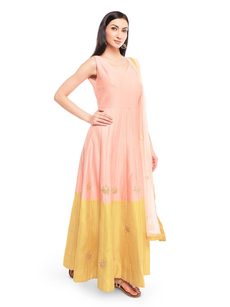 Classy Pink Yellow Suit Set