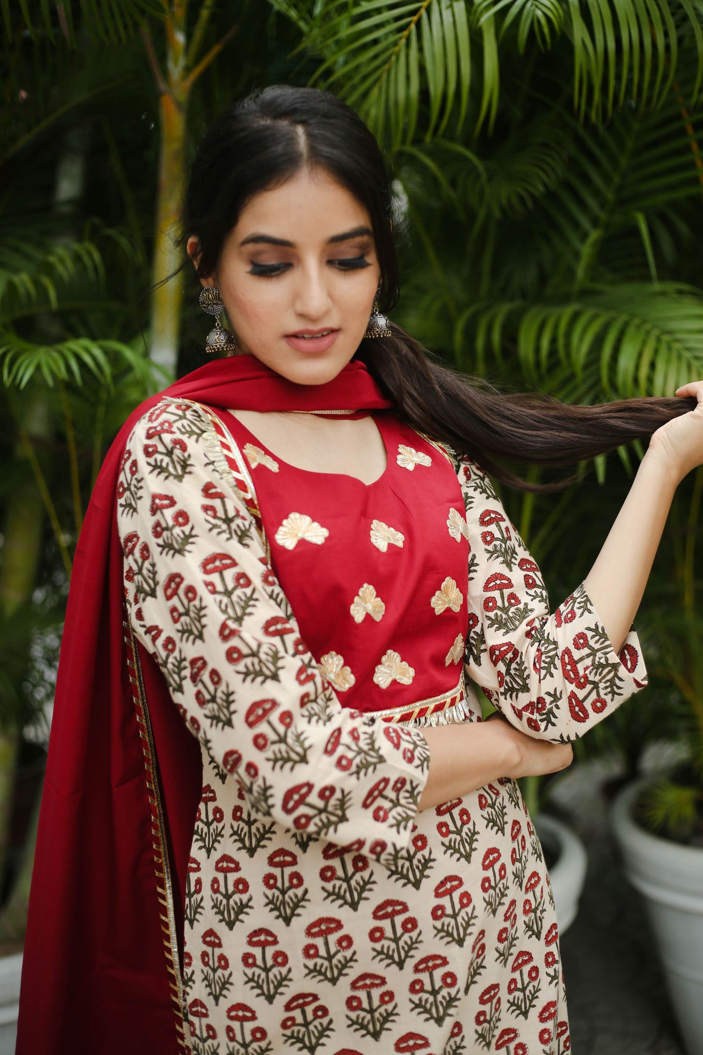 Maroon Gharara Suit Set
