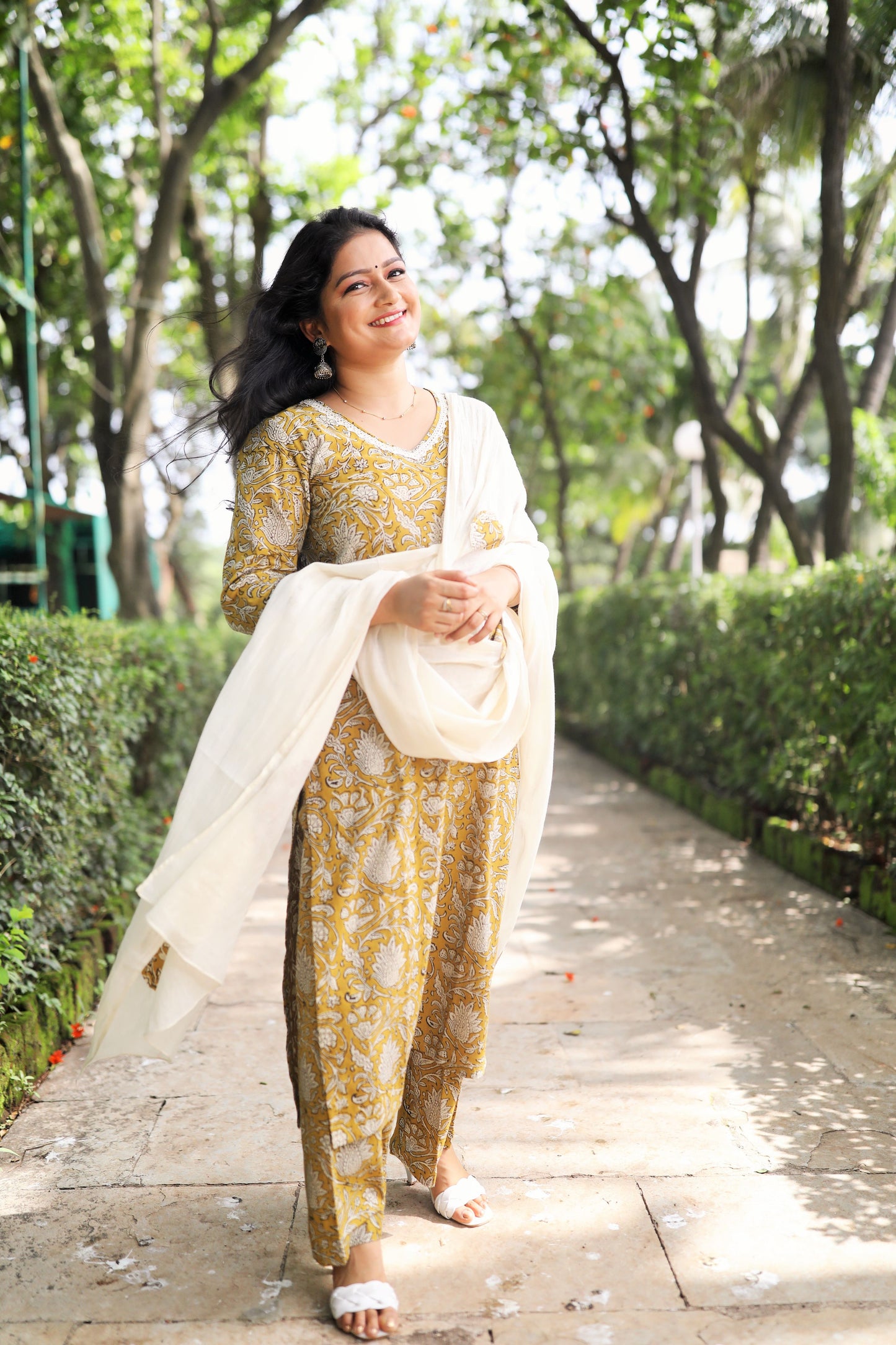 Mustard Floral Suit Set