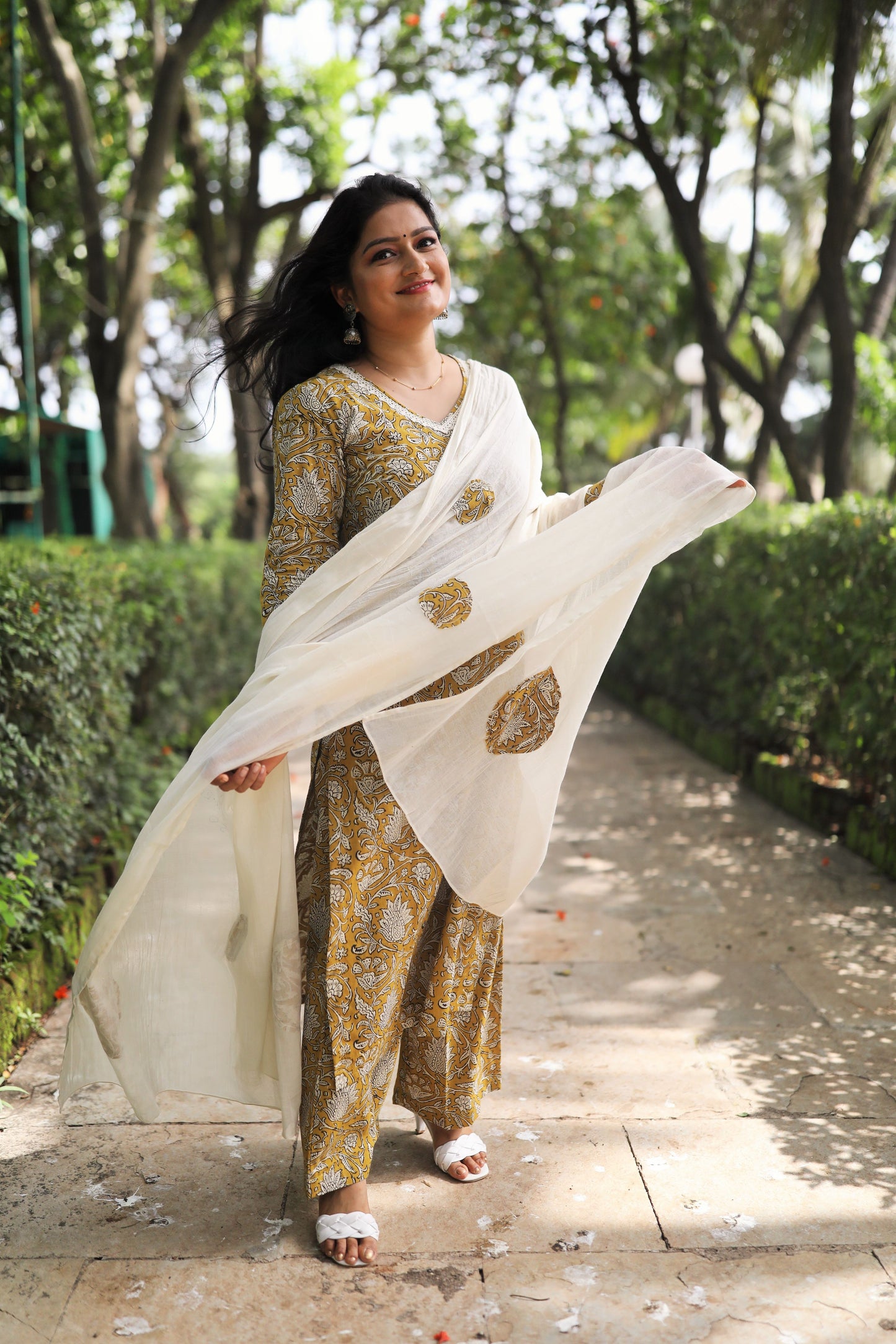 Mustard Floral Suit Set