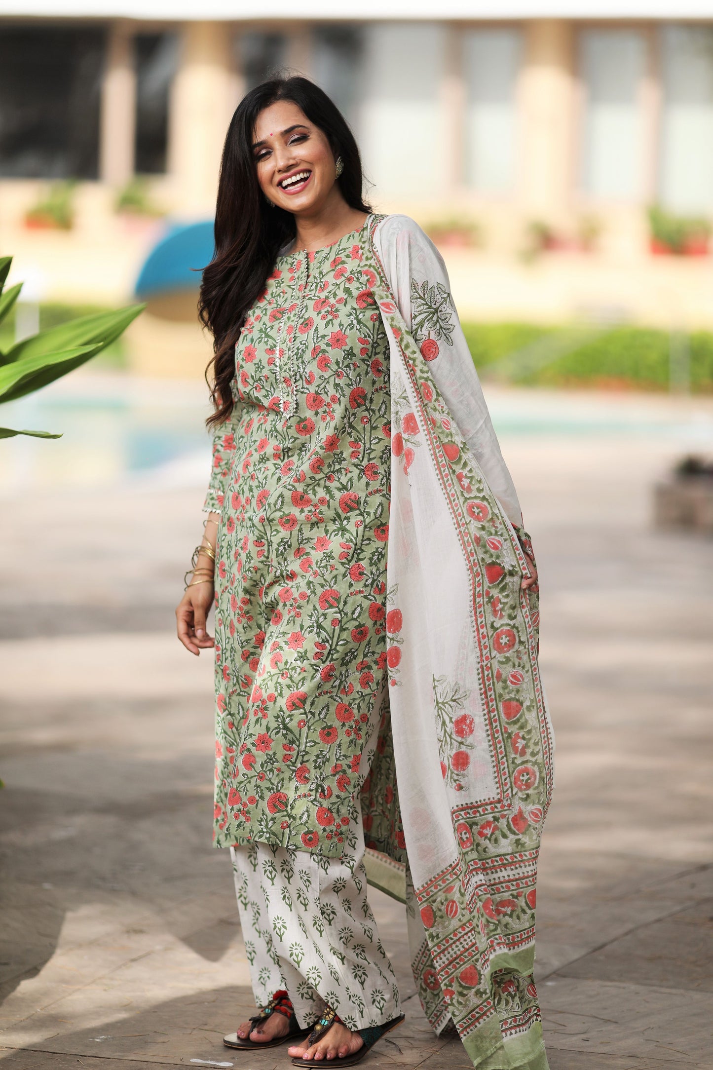 Classic Hand block Suit Set