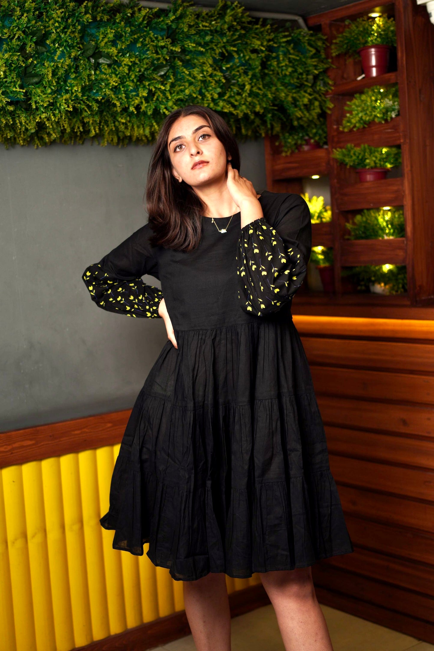 Black Flora Dress