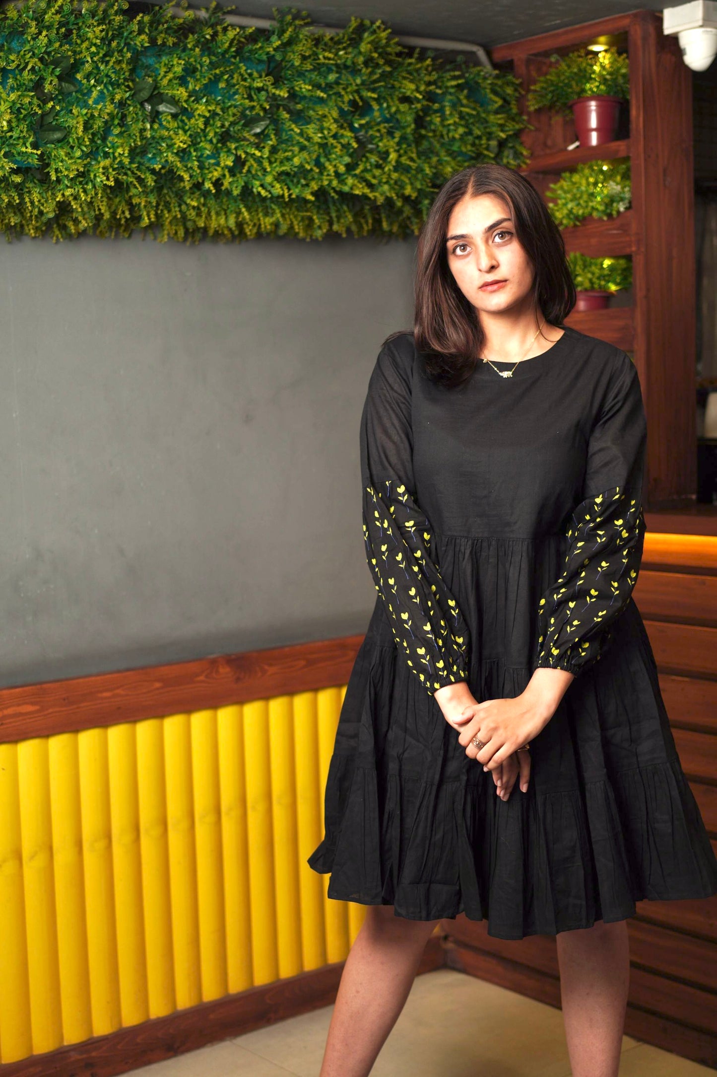 Black Flora Dress