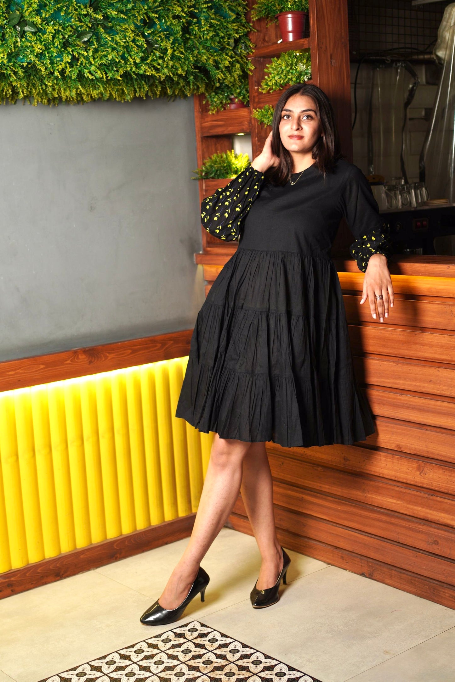 Black Flora Dress