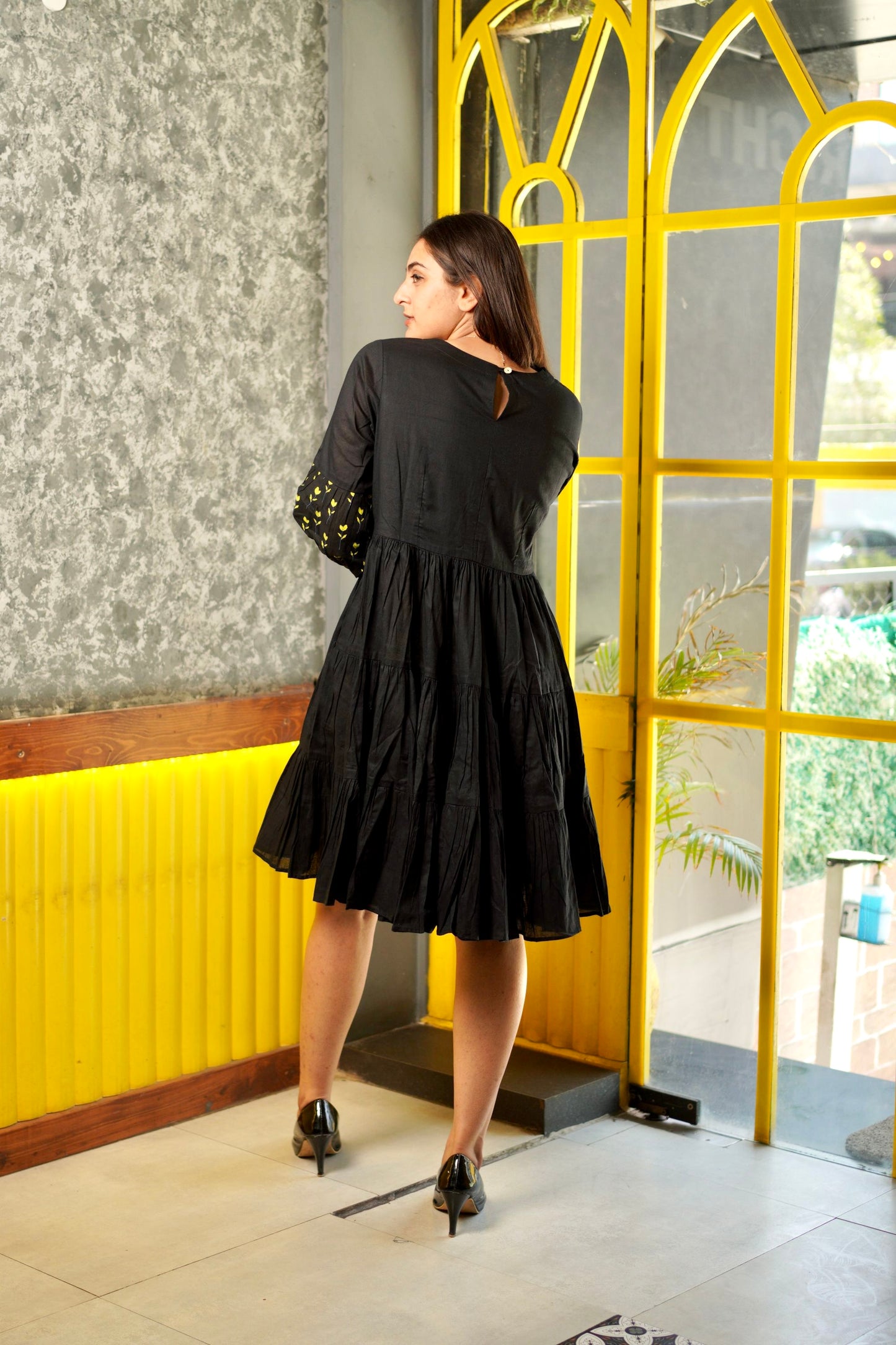 Black Flora Dress