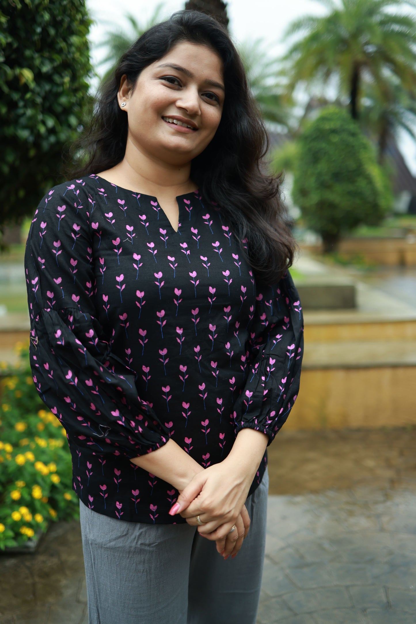 Pink Mini Floral Classic Top