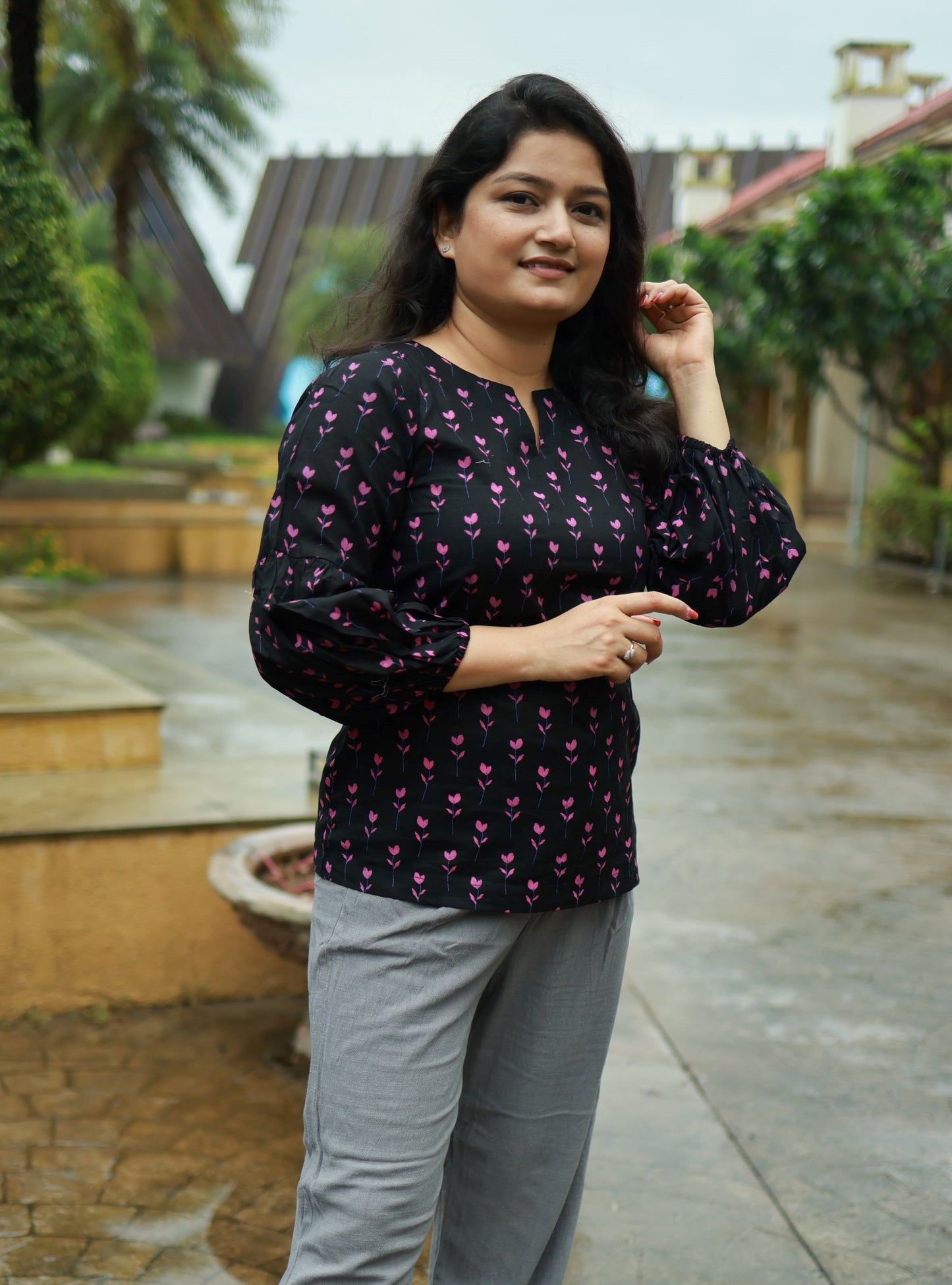 Pink Mini Floral Classic Top