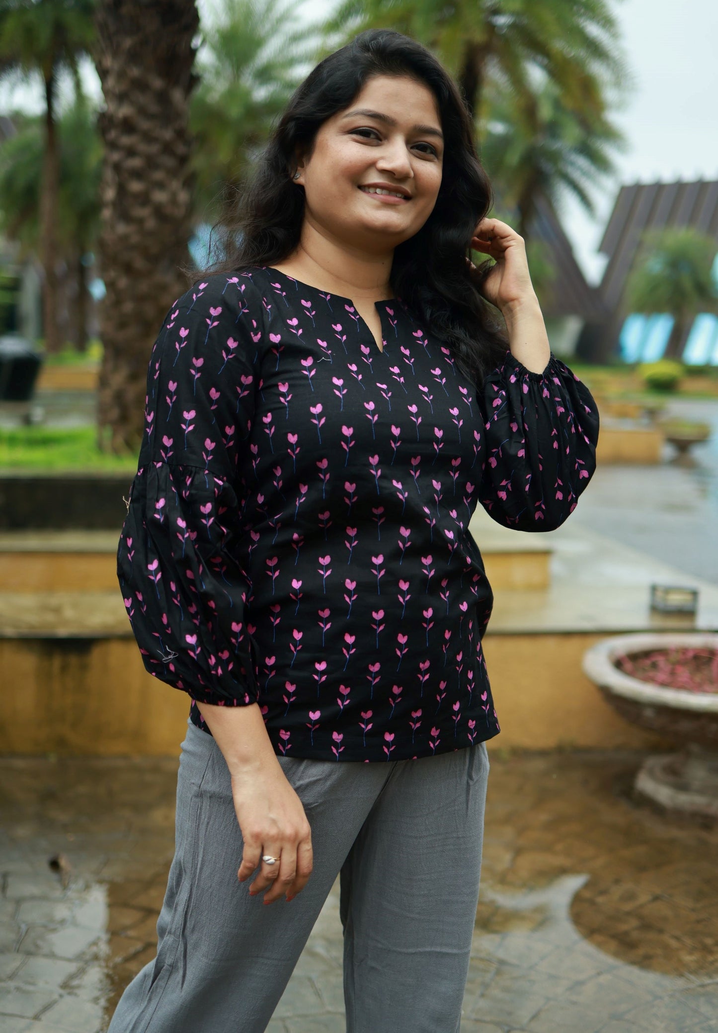 Pink Mini Floral Classic Top