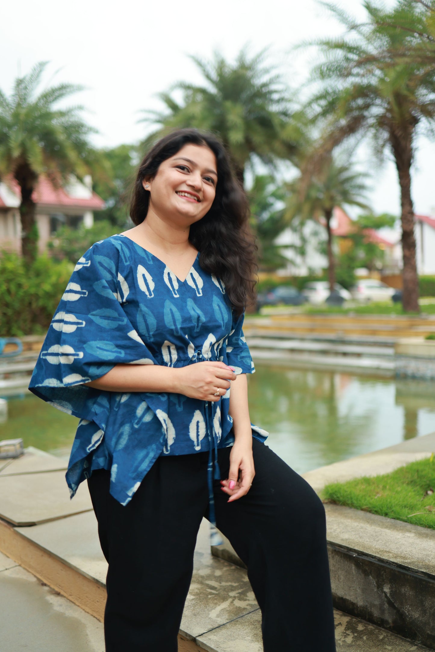 Indigo Kaftan Top