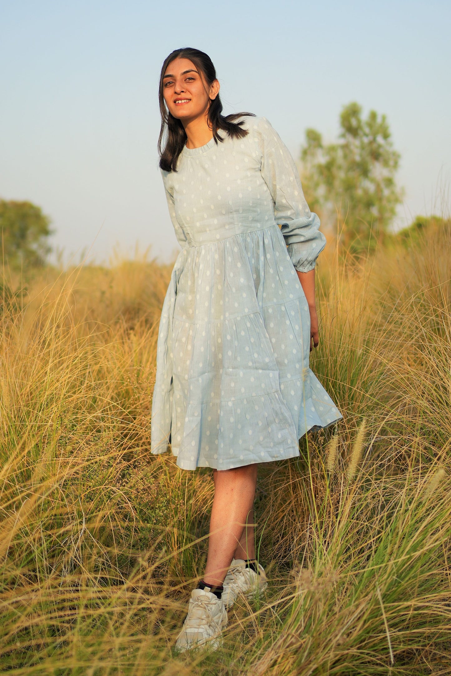 Ruffle Powder Blue Dress