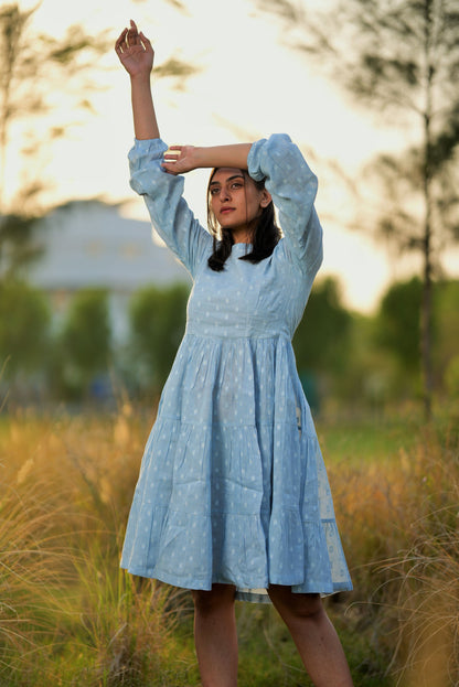 Ruffle Powder Blue Dress