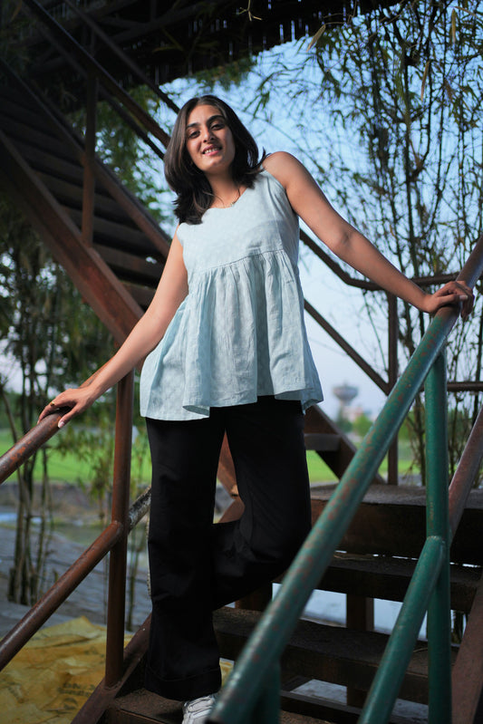 Ice Blue Tunic Top