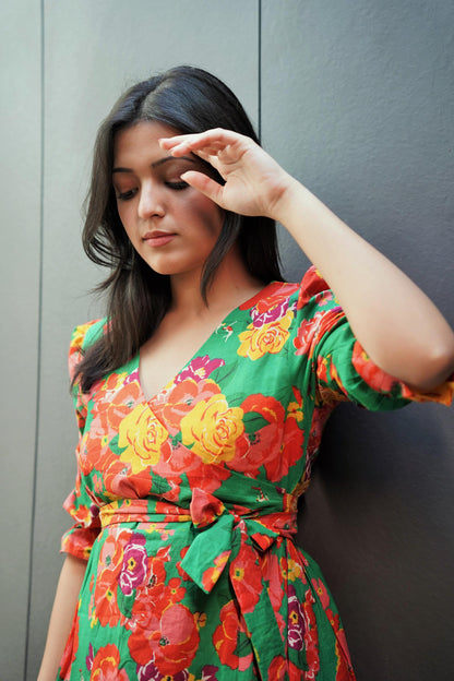 Green Floral Dress