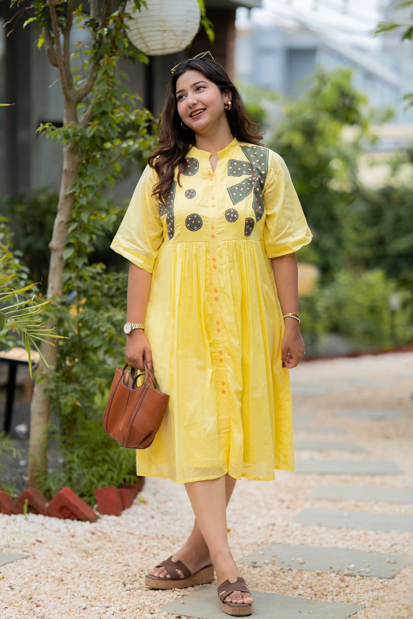 Fresh Lemon Mulmul Dress